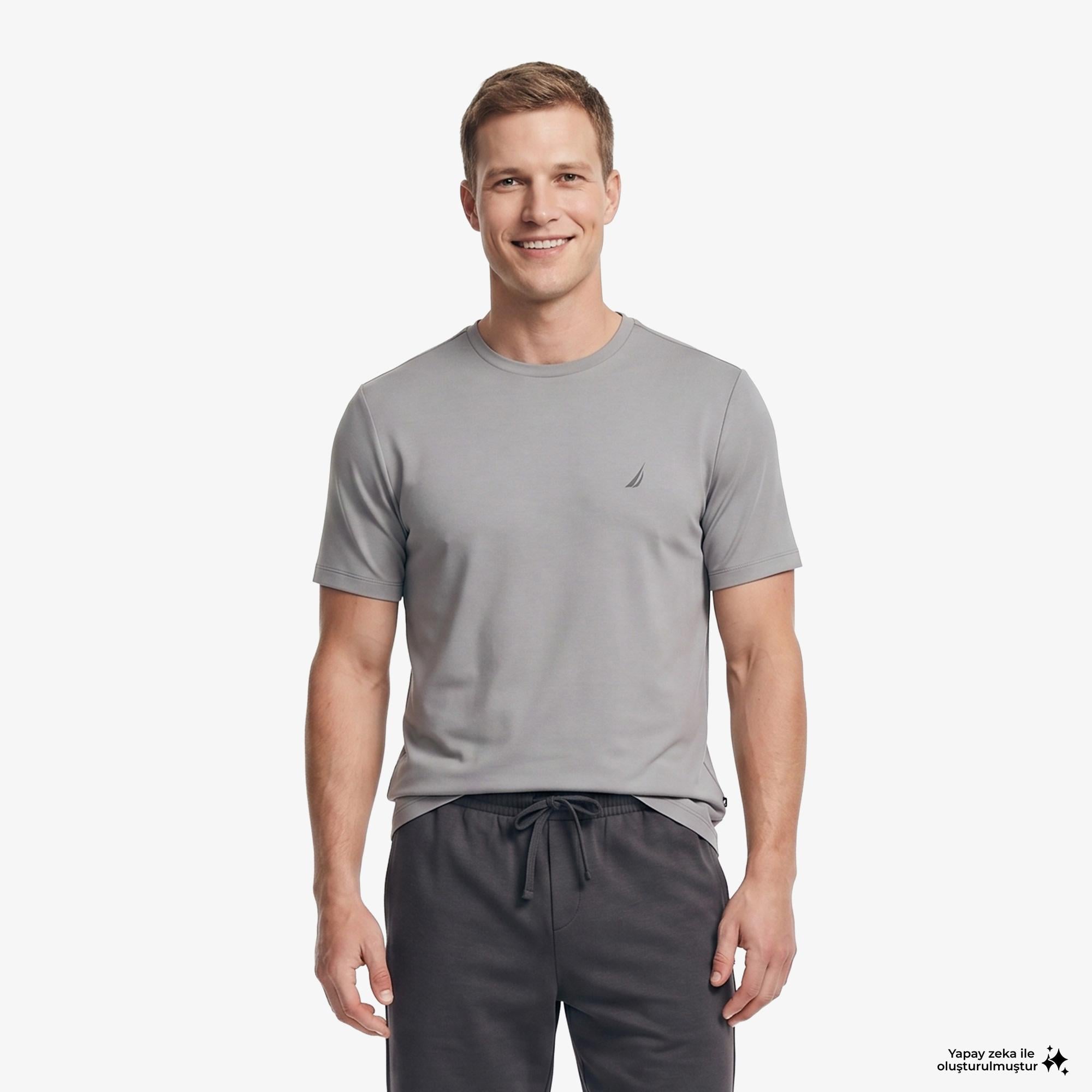Nautica Erkek Gri Regular Fit T-Shirt