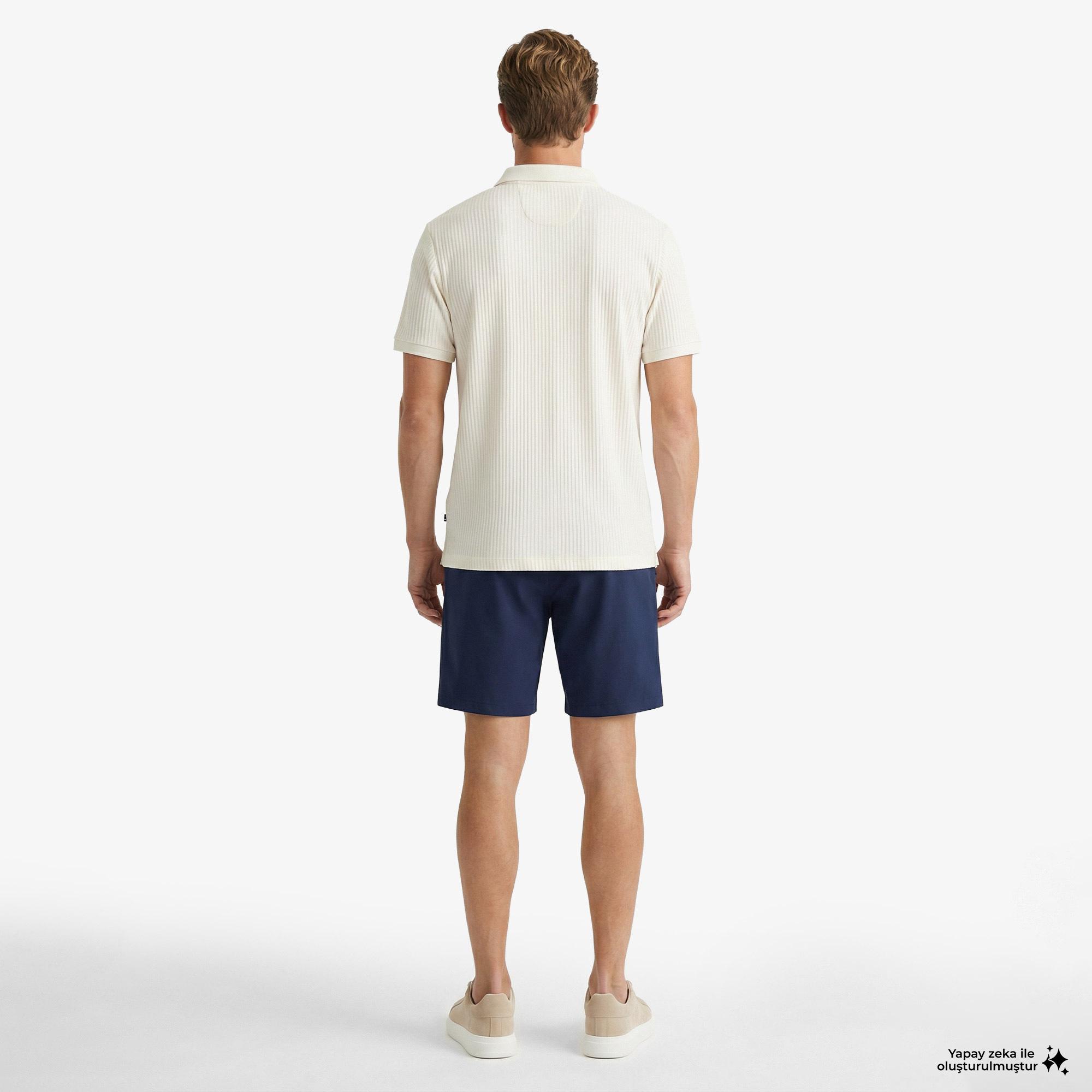 Nautica Erkek Krem Regular Fit Polo Yaka T-Shirt