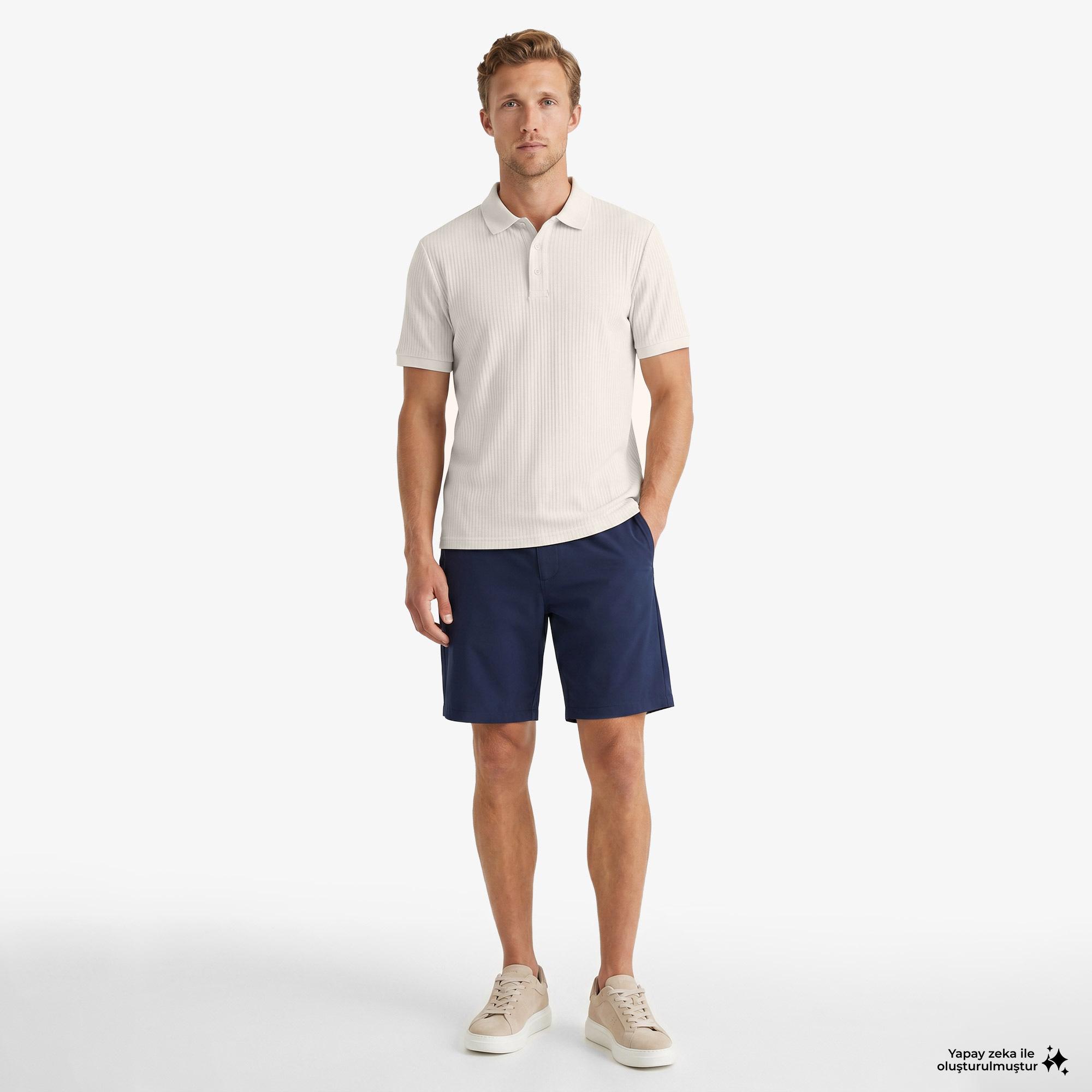 Nautica Erkek Krem Regular Fit Polo Yaka T-Shirt