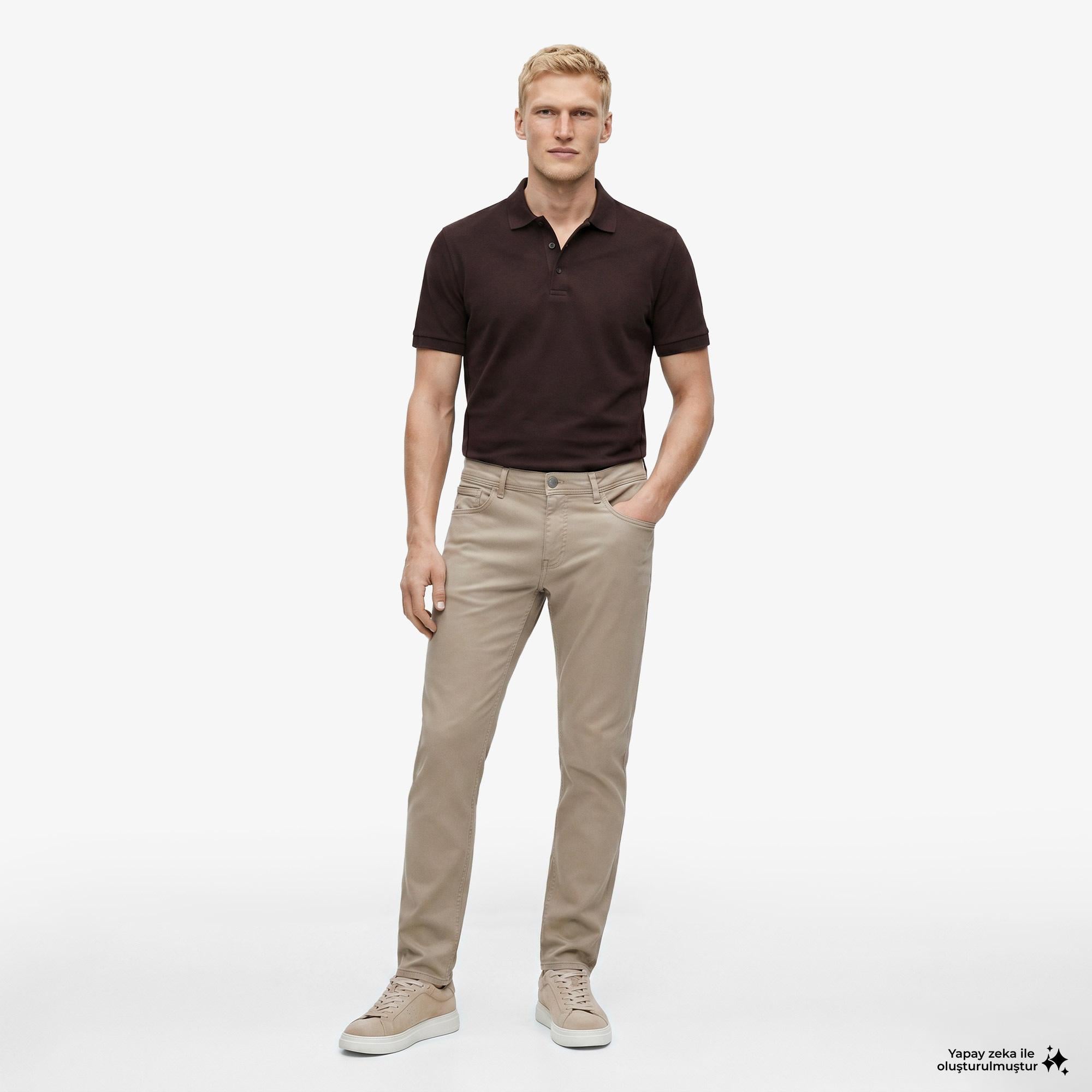 Nautica Erkek Kahverengi Slim Fit Pantolon