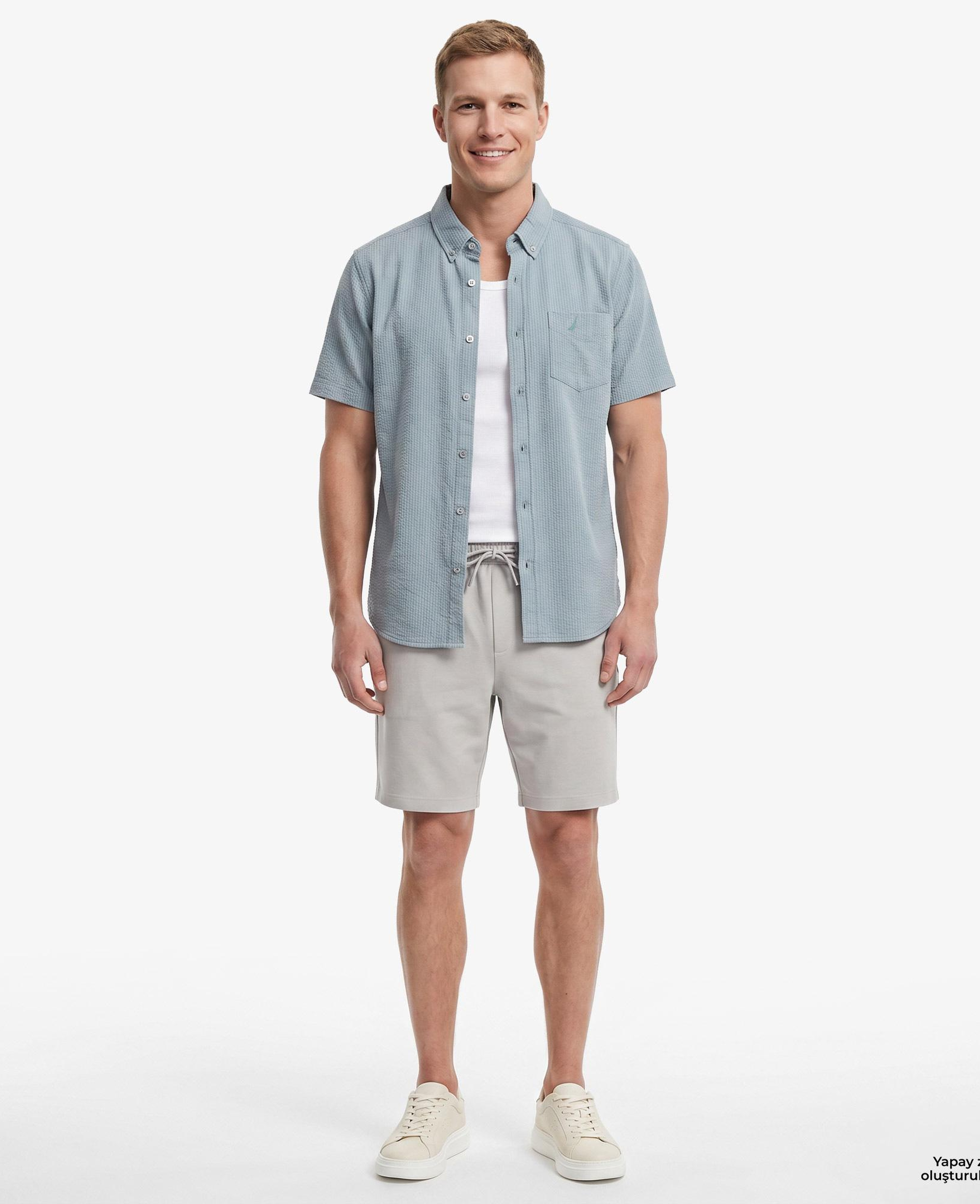 Nautica Erkek Yeşil Regular Fit Kısa Kollu Gömlek