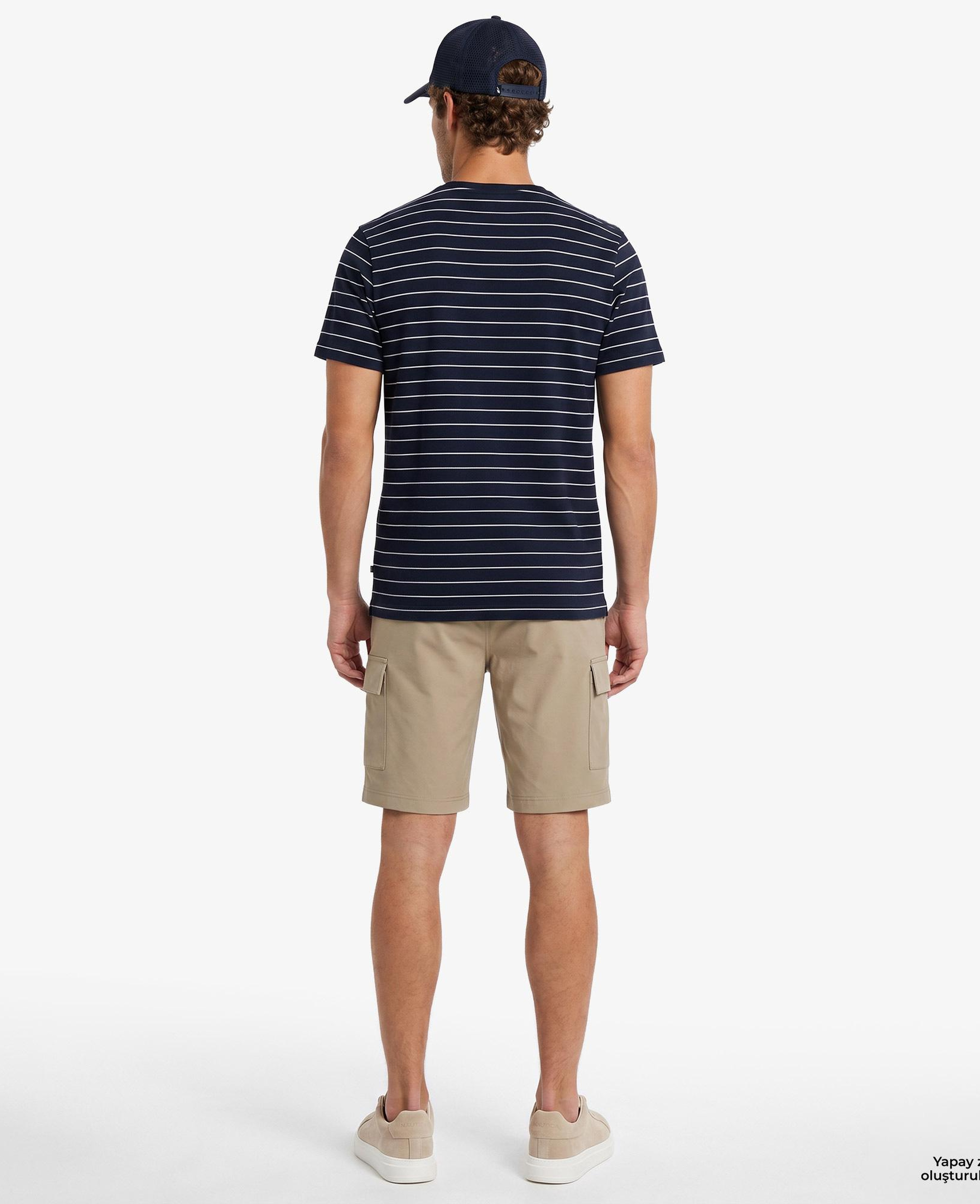 Nautica Erkek Lacivert Regular Fit Çizgili T-Shirt