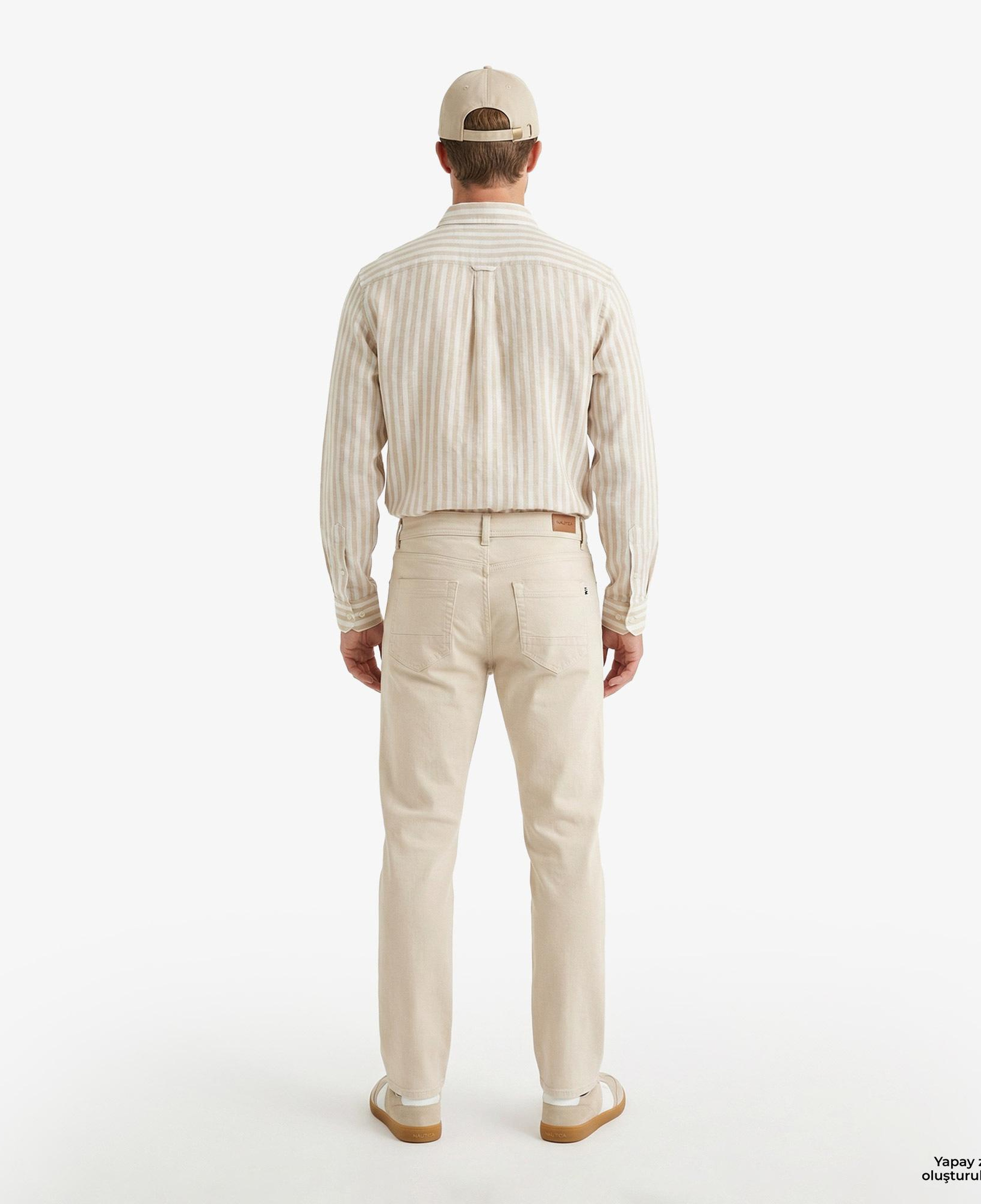 Nautica Erkek Krem Tapered Denim Pantolon