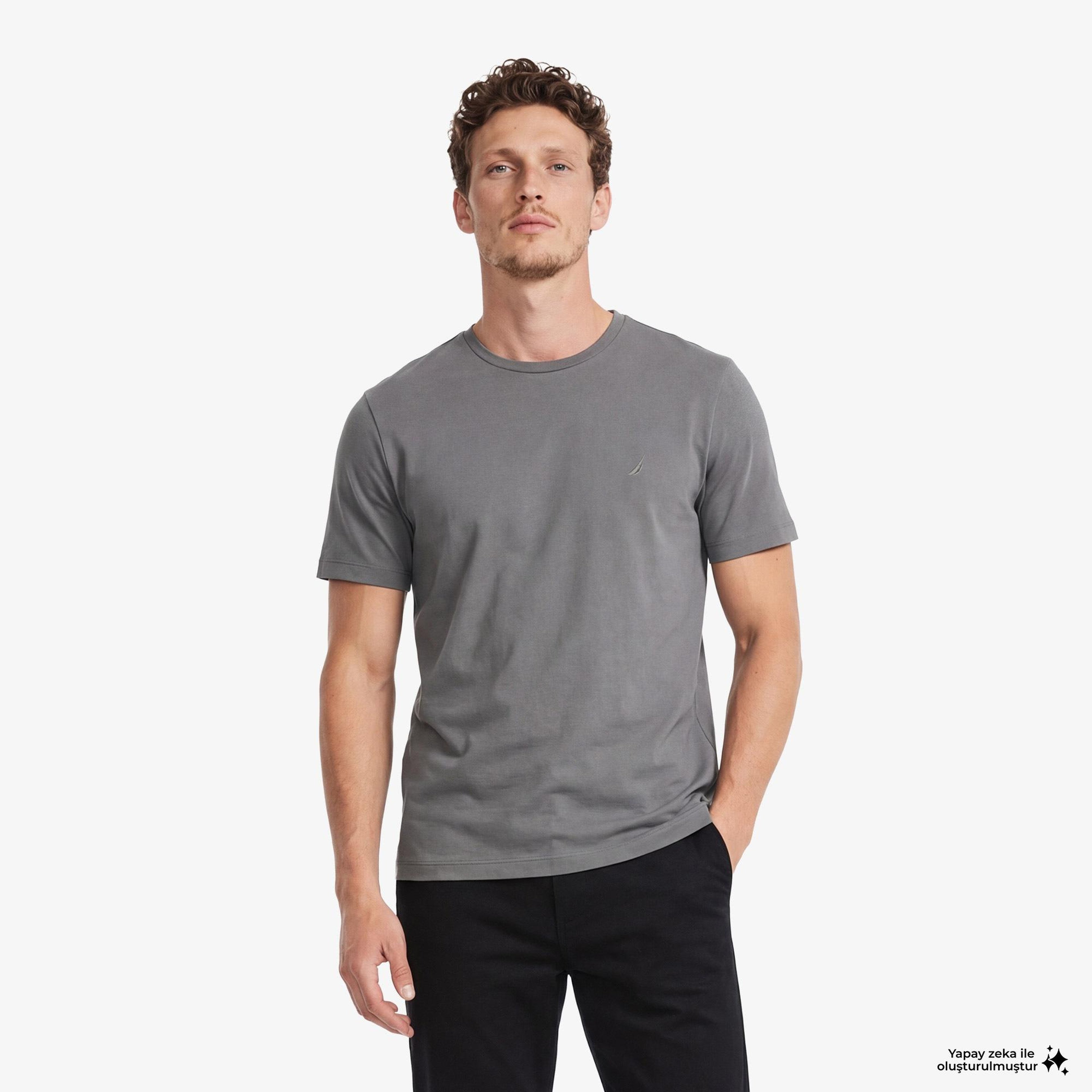 Nautica Erkek Gri Regular Fit T-Shirt