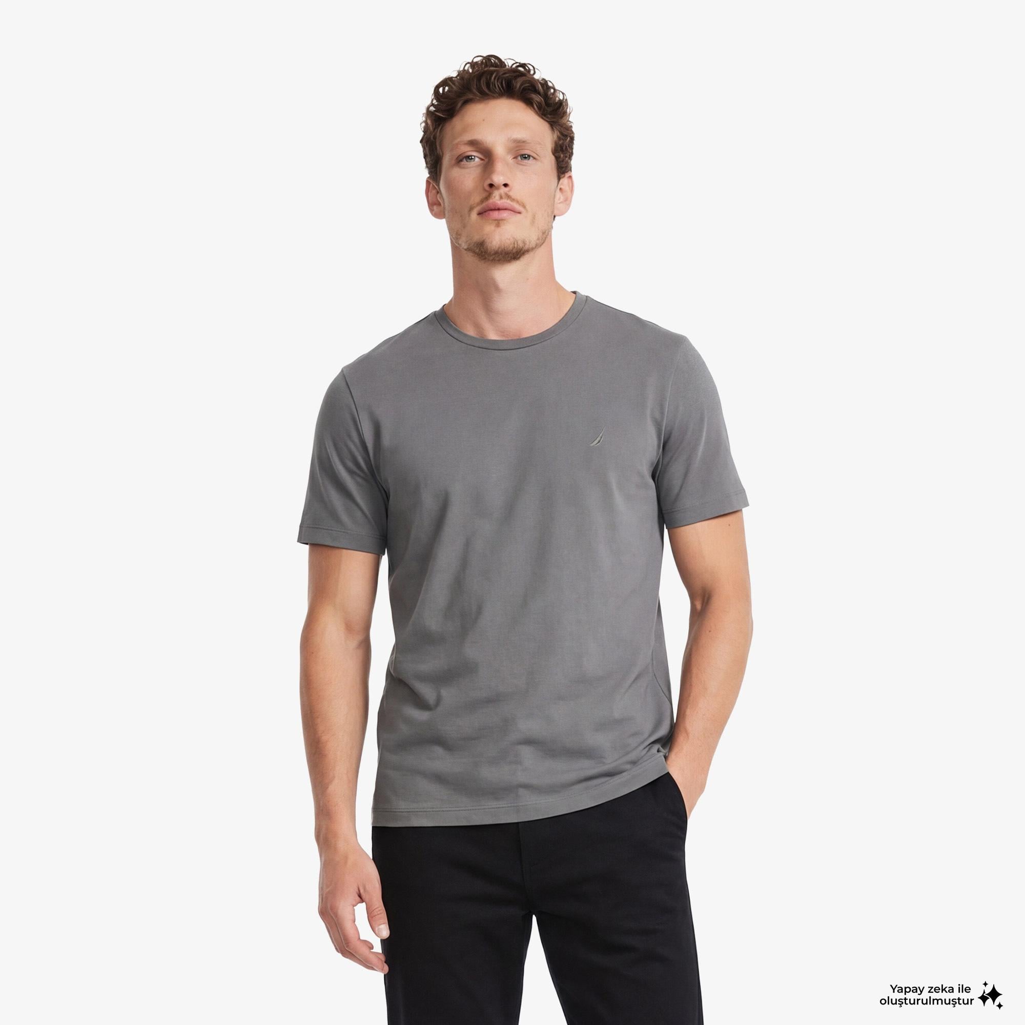Nautica Erkek Gri Regular Fit T-Shirt