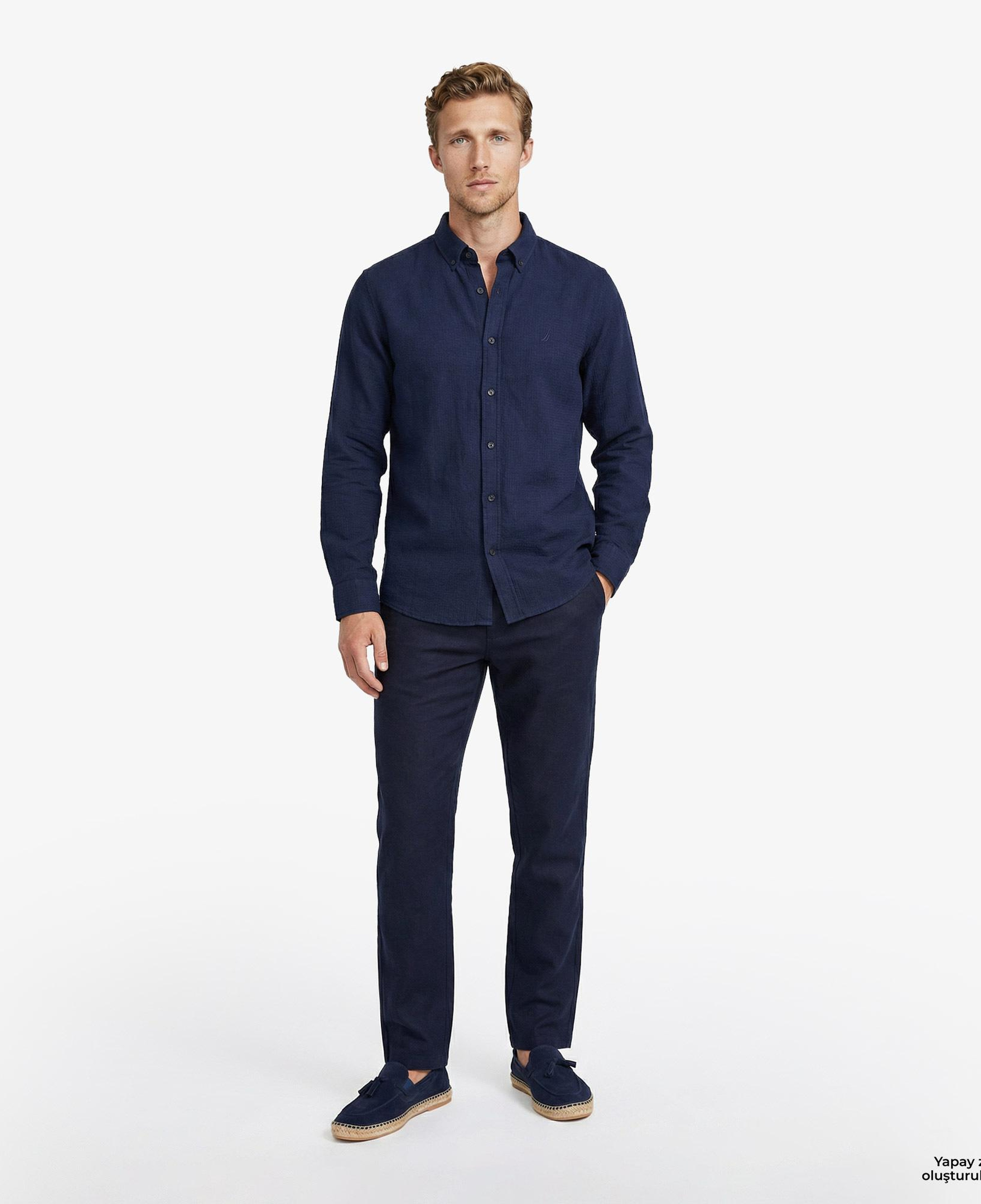 Nautica Erkek Lacivert Regular Fit Gömlek
