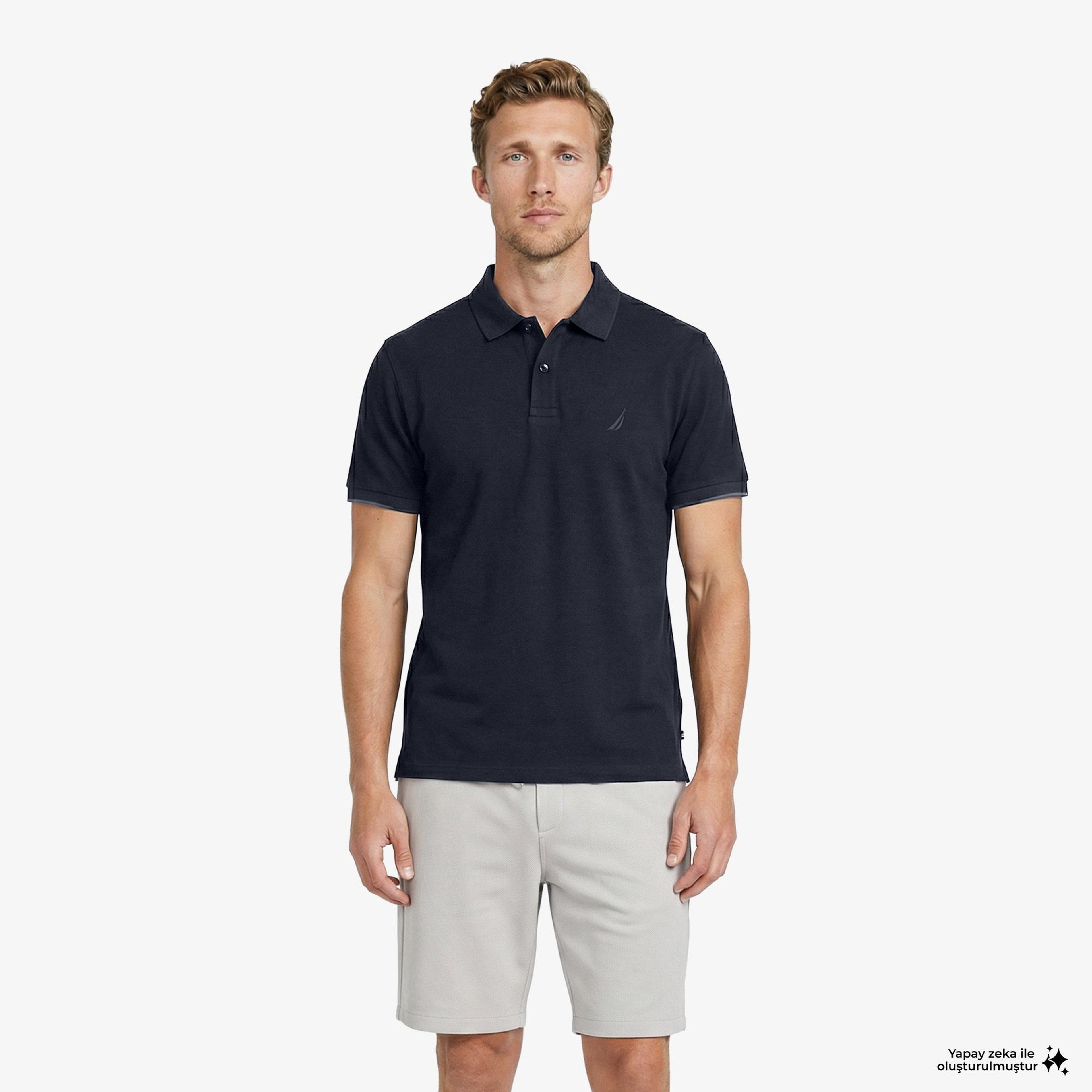 Nautica Erkek Lacivert Regular Fit Polo Yaka T-Shirt