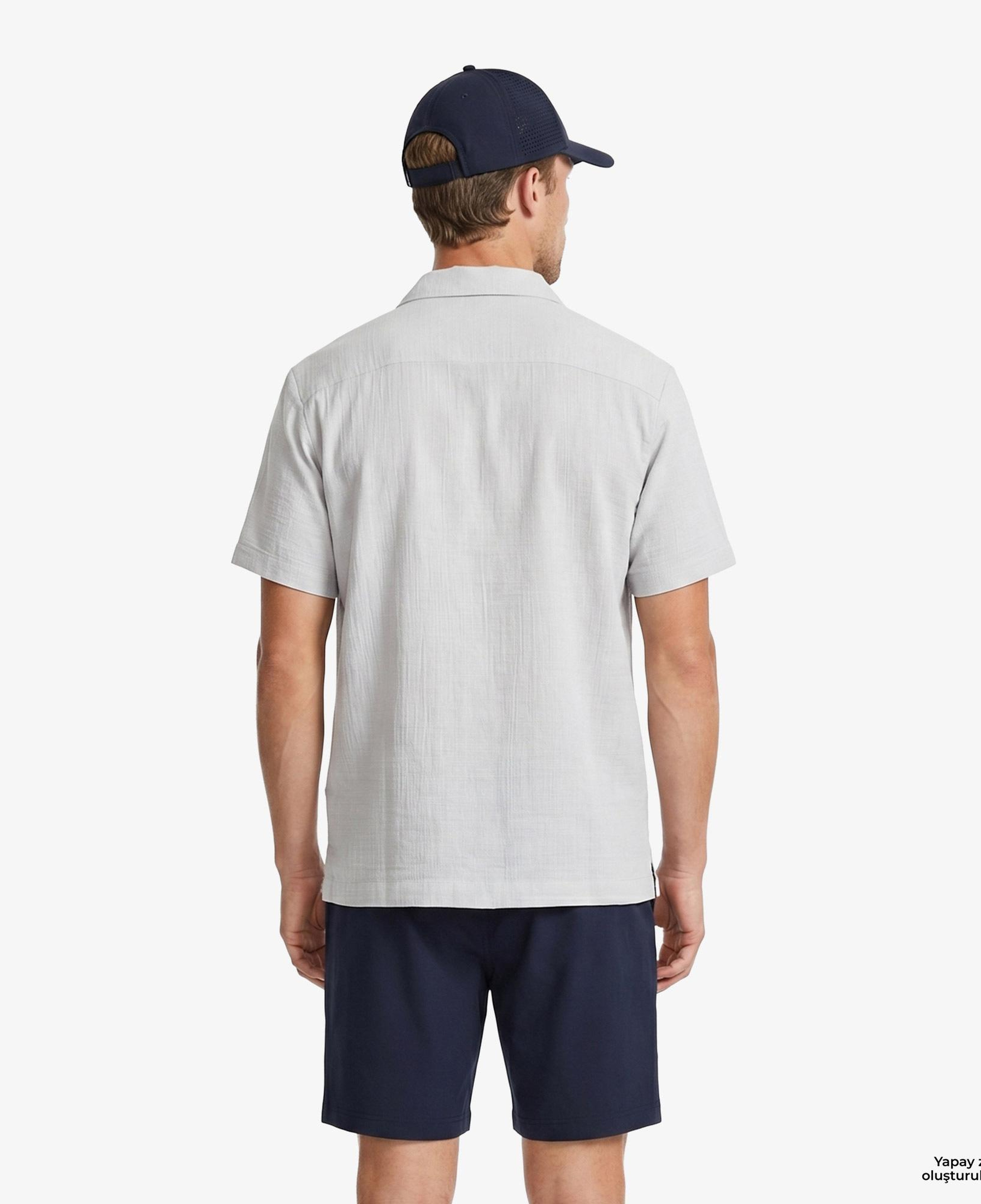 Nautica Erkek Gri Regular Fit Kısa Kollu Gömlek