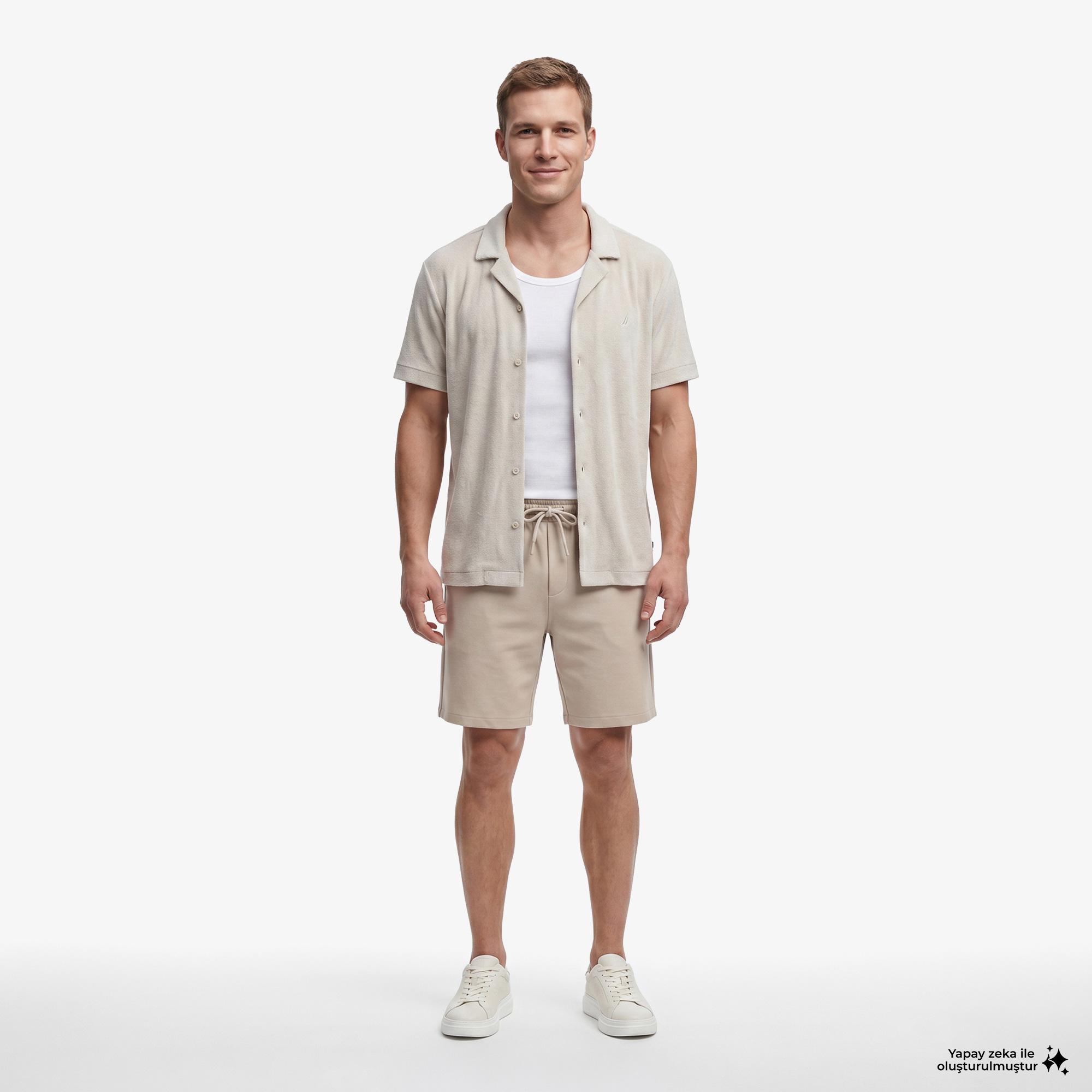 Nautica Erkek Bej Regular Fit Şort