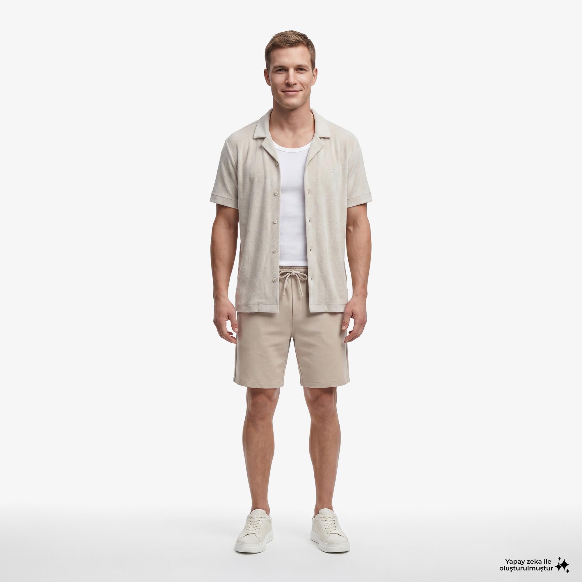 Nautica Erkek Bej Regular Fit Şort