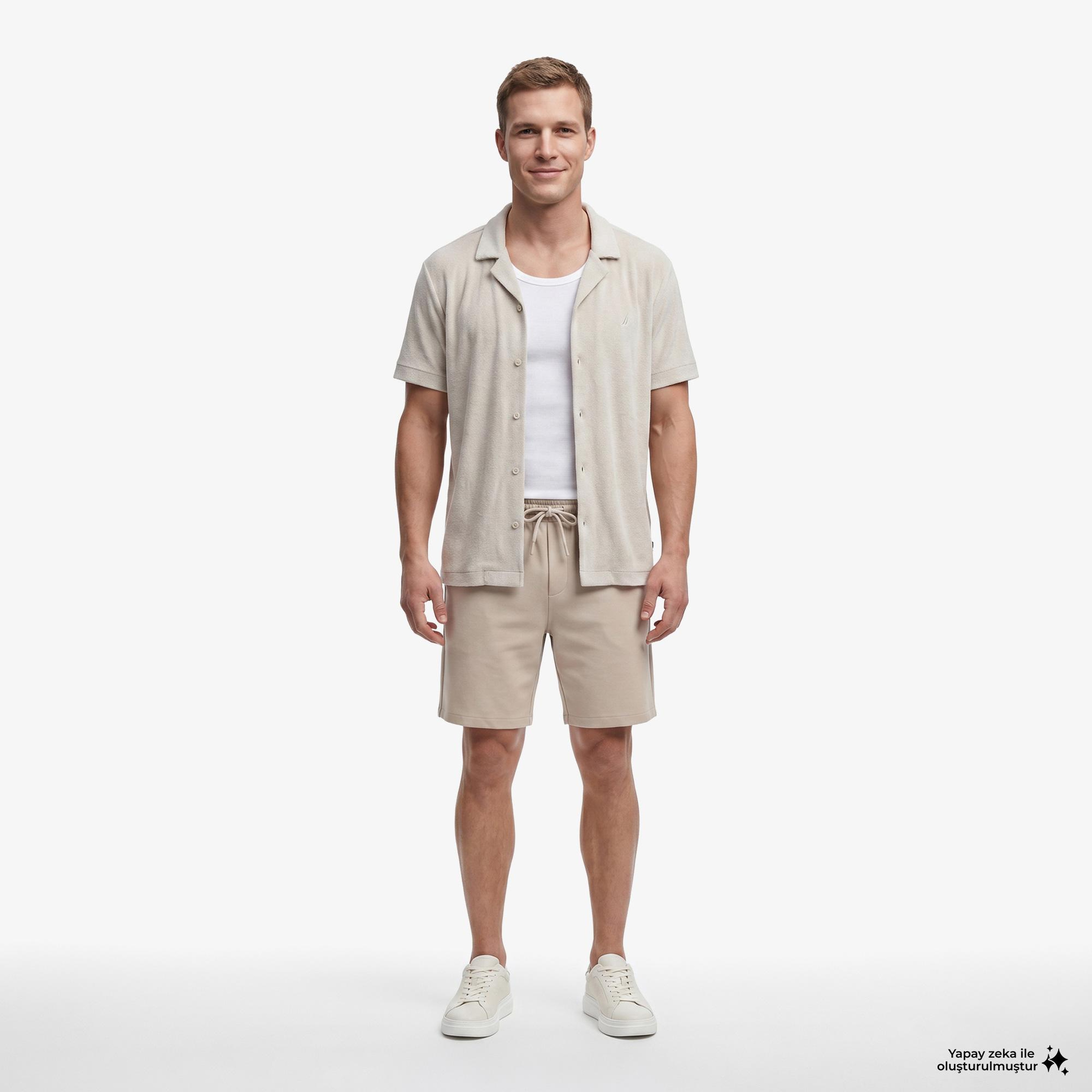 Nautica Erkek Bej Regular Fit Şort