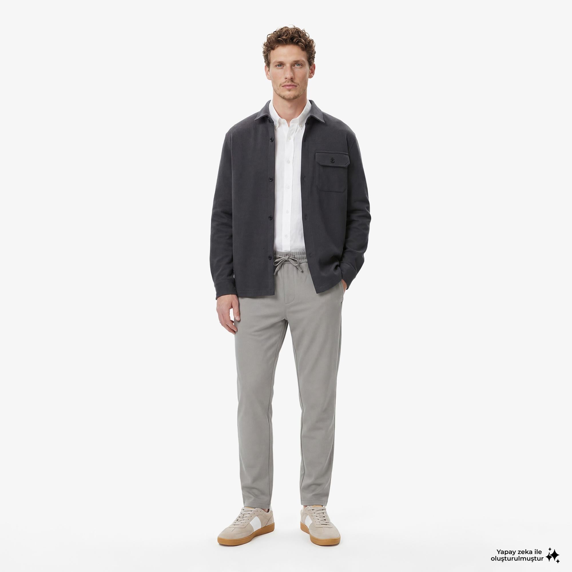 Nautica Erkek Gri Slim Fit Pantolon