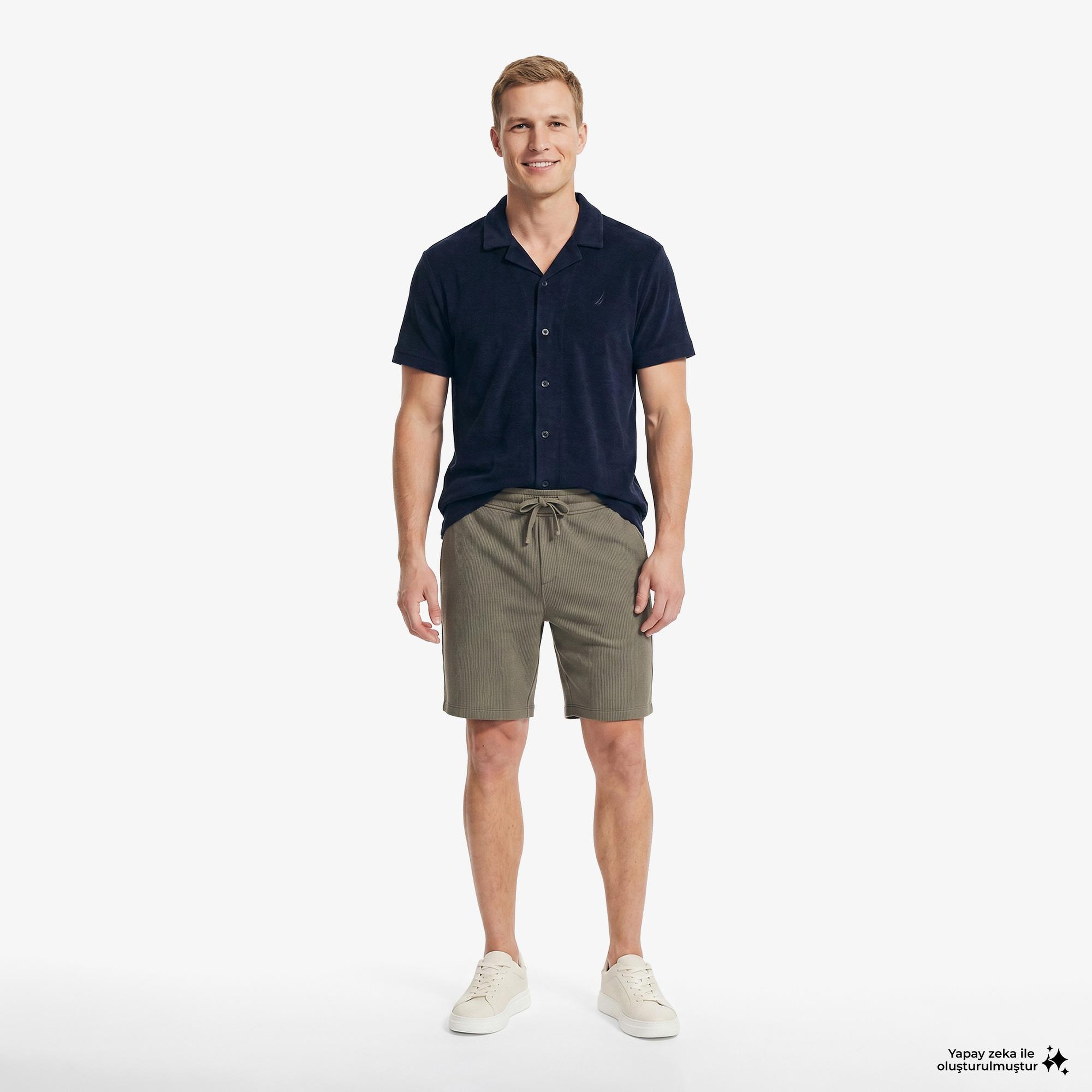Nautica Erkek Lacivert Regular Fit Kısa Kollu Gömlek
