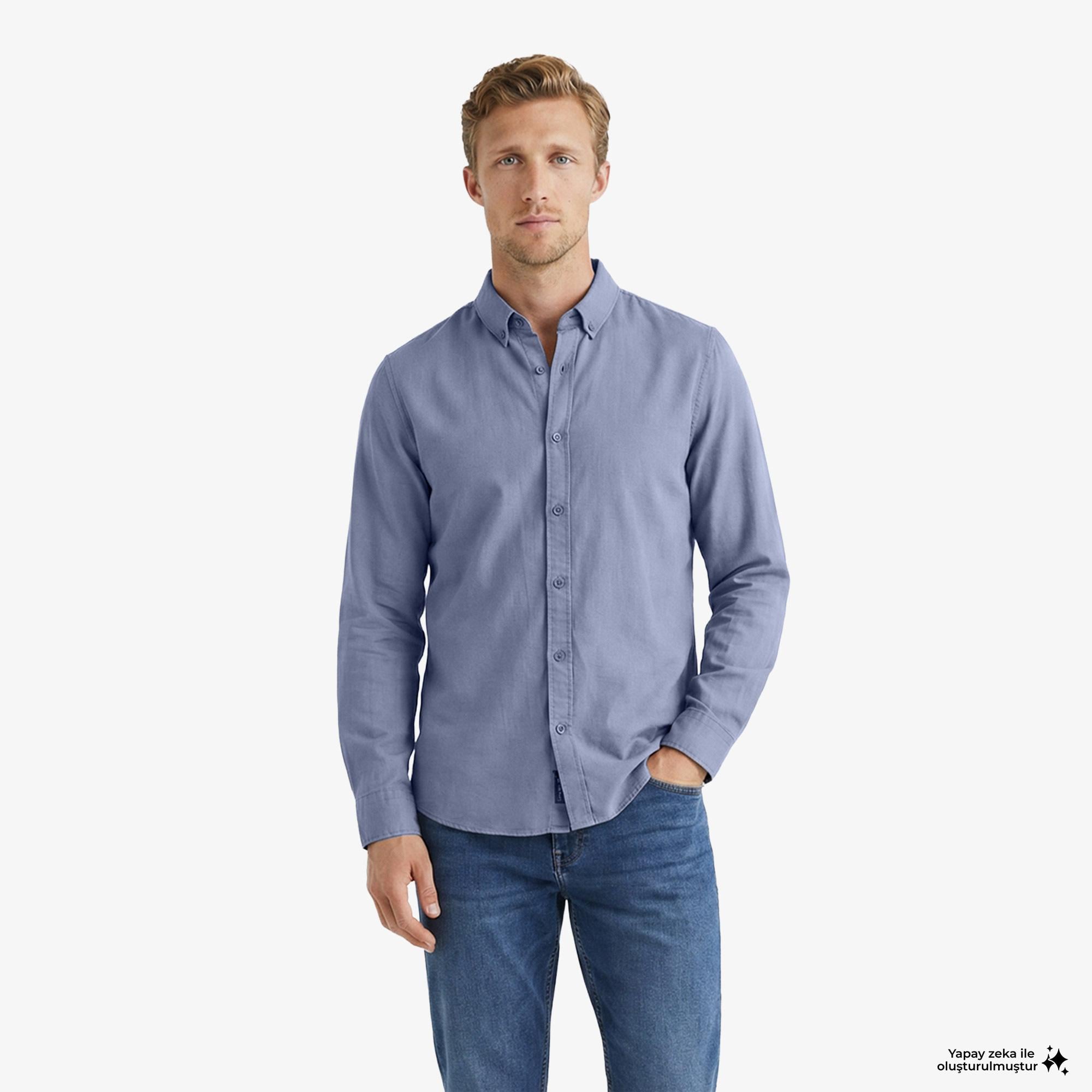 Nautica Erkek Mavi Regular Fit Gömlek
