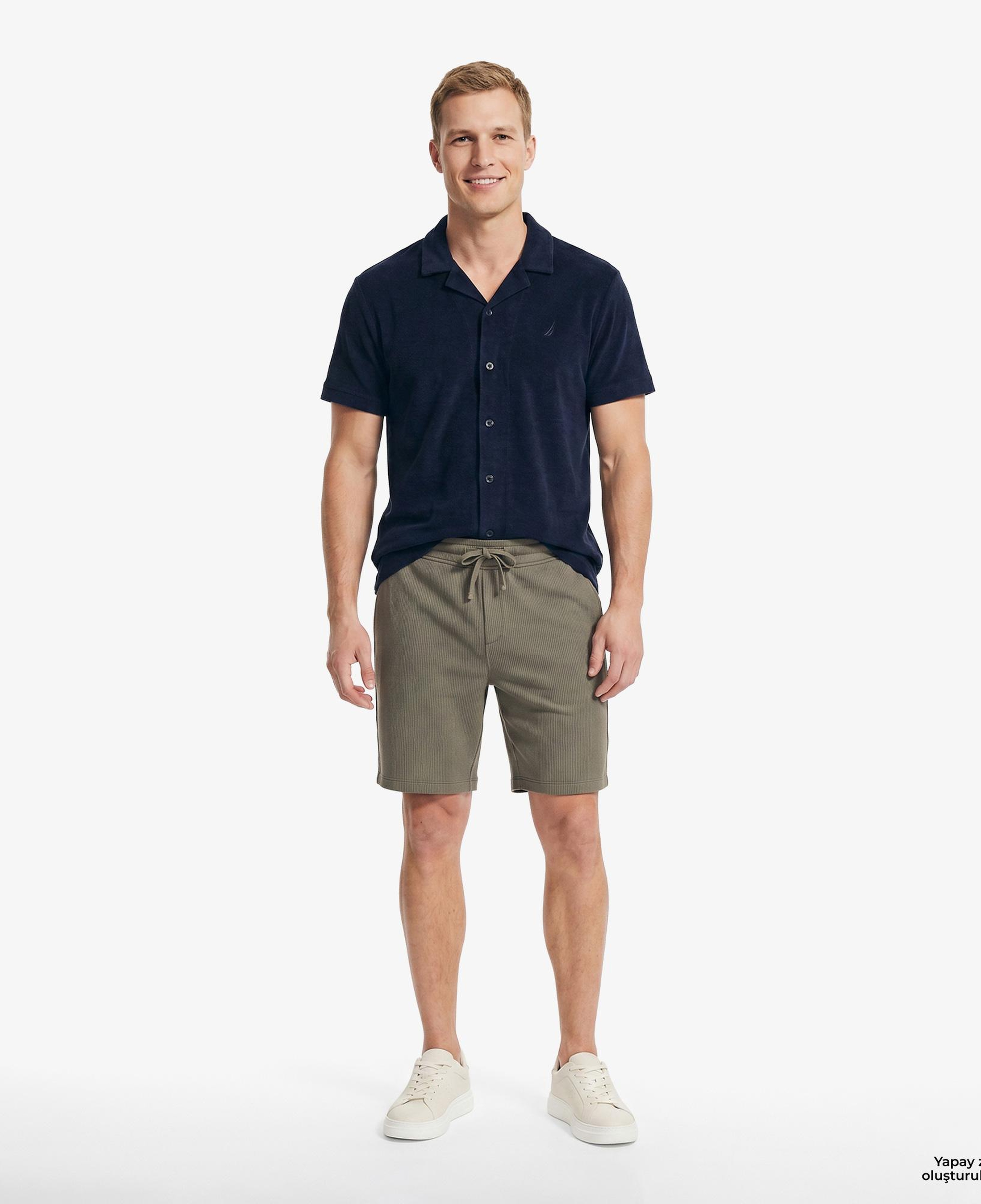 Nautica Erkek Lacivert Regular Fit Kısa Kollu Gömlek