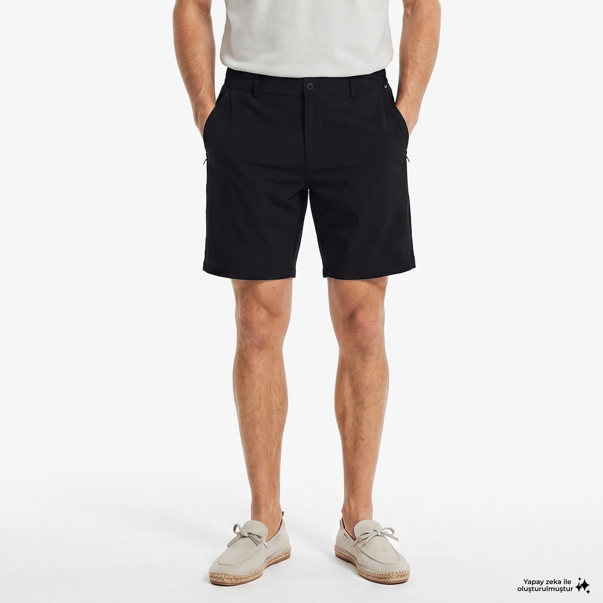 Nautica Erkek Siyah Regular Fit Su İtici Şort