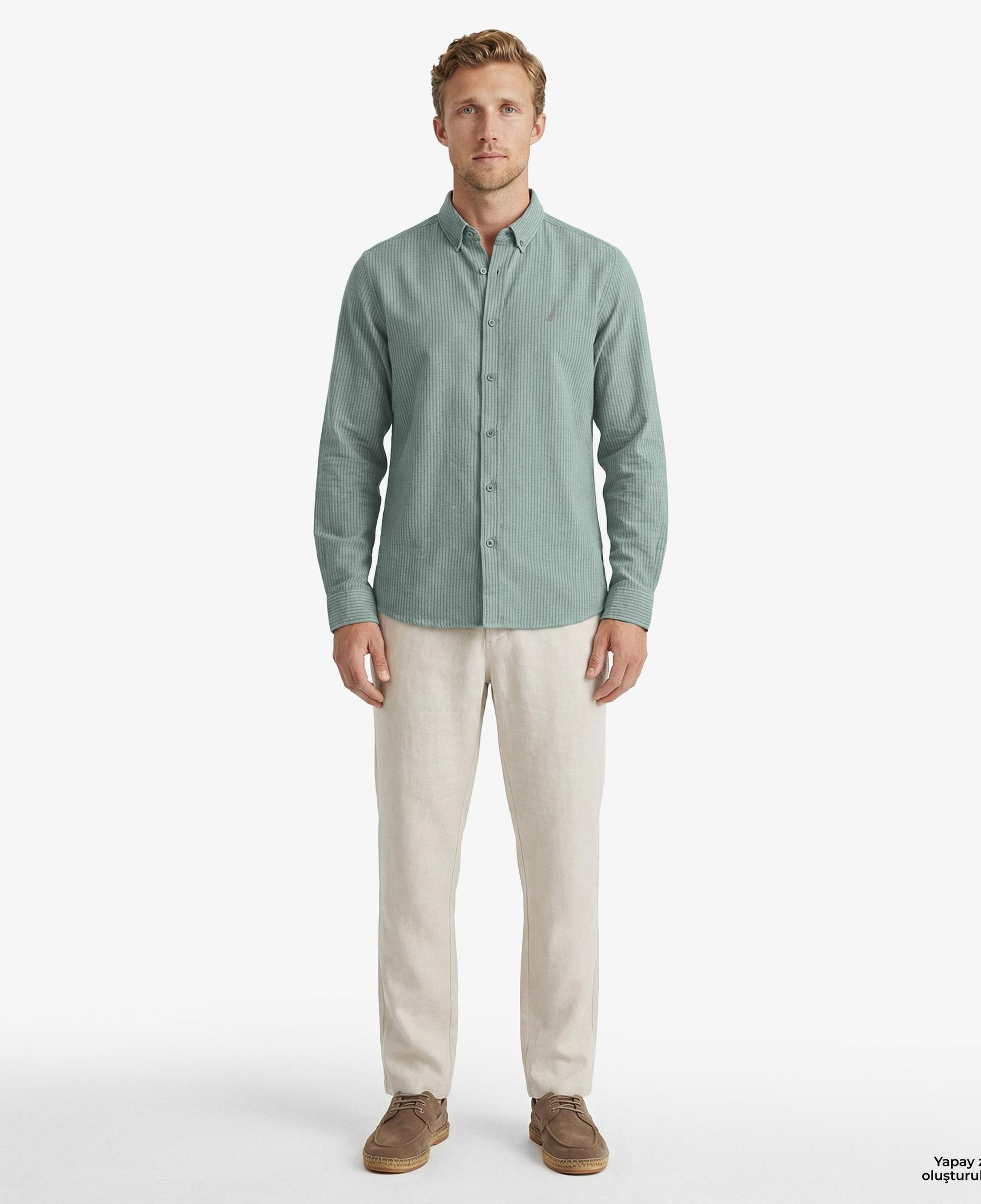 Nautica Erkek Yeşil Regular Fit Gömlek