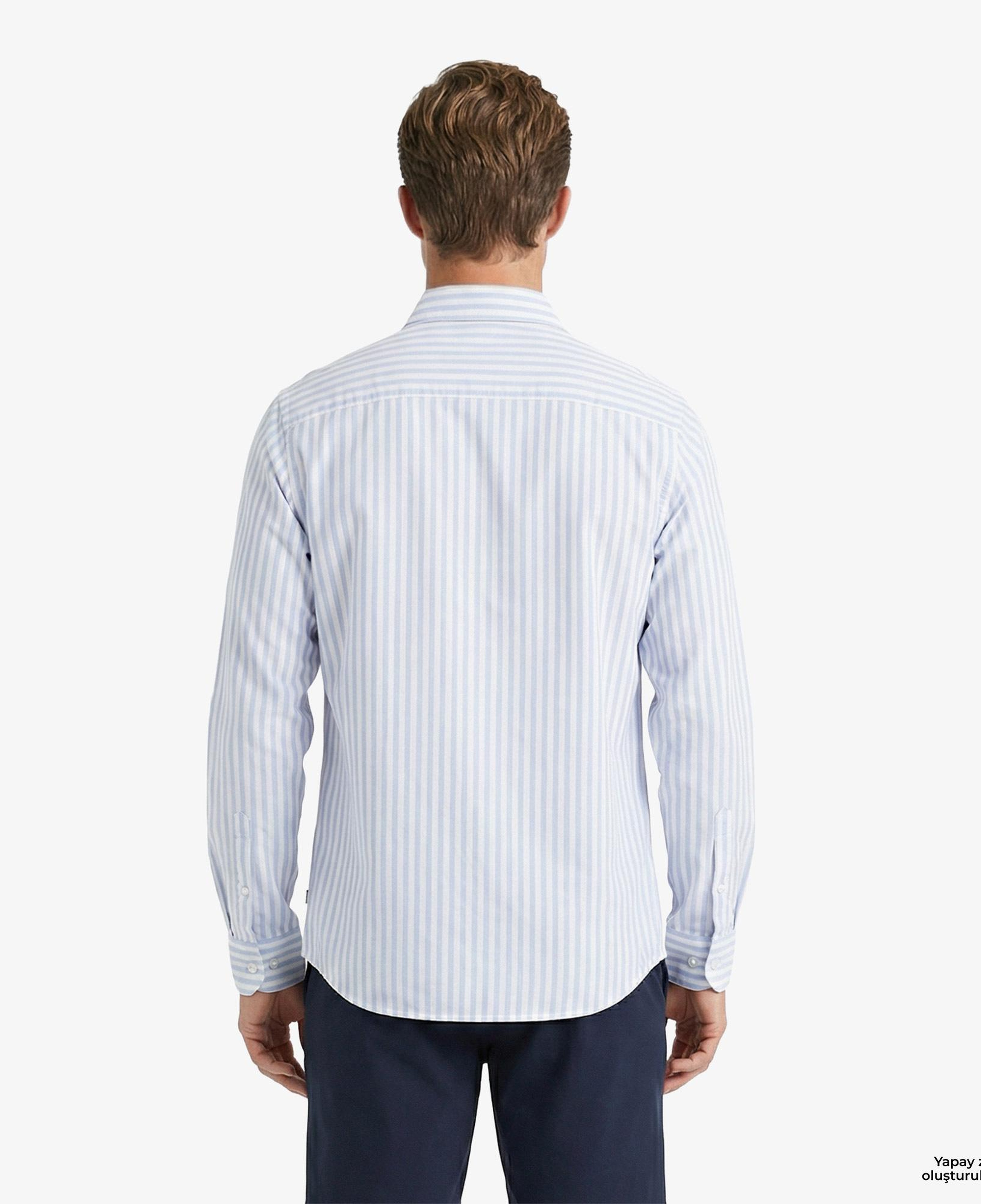 Nautica Erkek Mavi Regular Fit Çizgili Gömlek