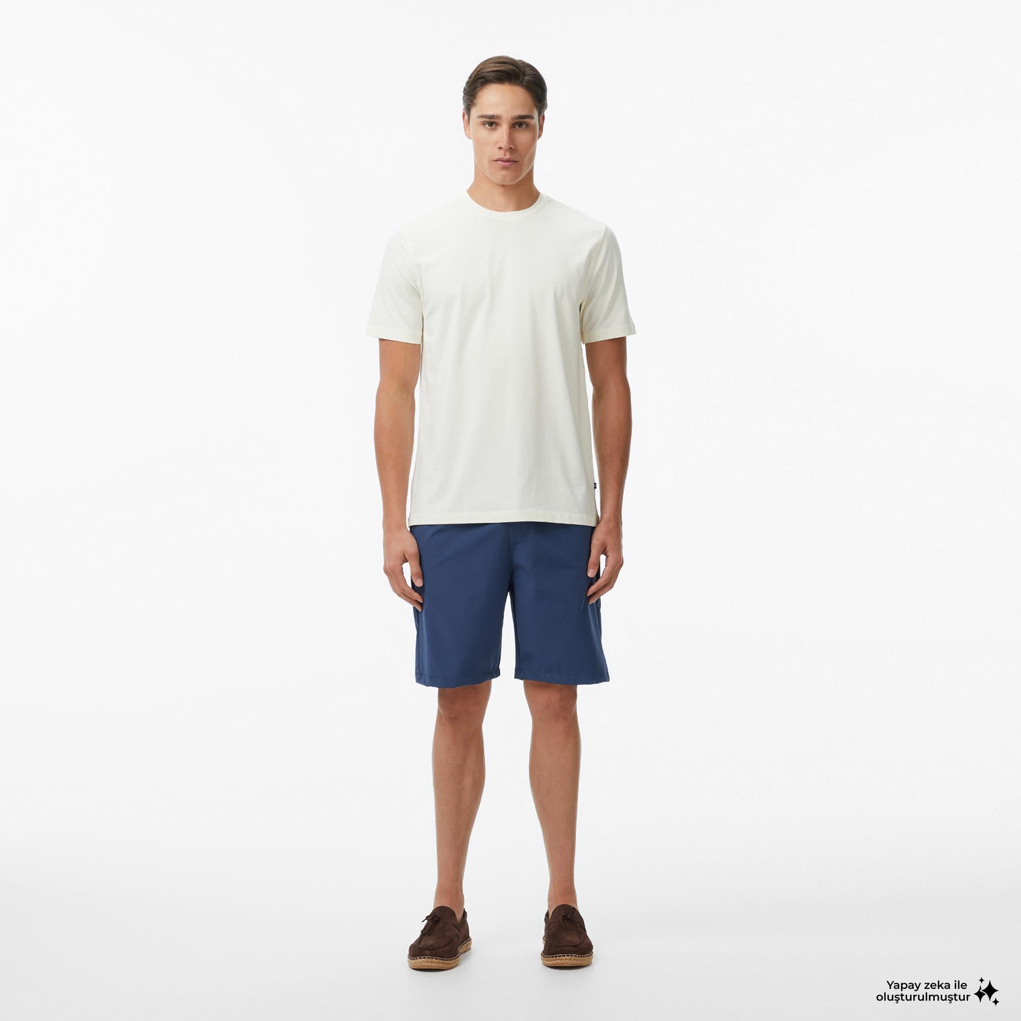 Nautica Erkek Mavi Regular Fit Su İtici Şort