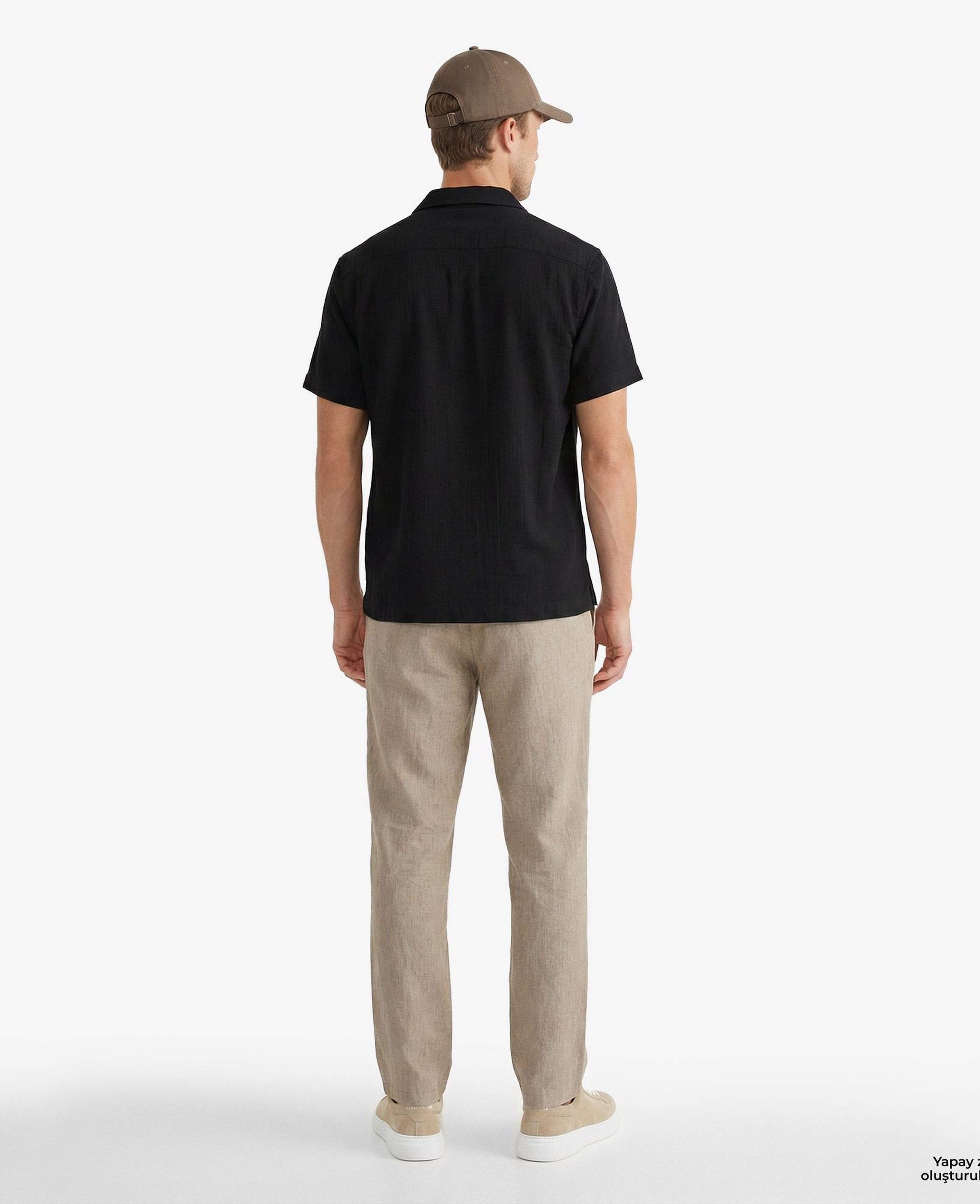 Nautica Erkek Siyah Regular Fit Kısa Kollu Gömlek