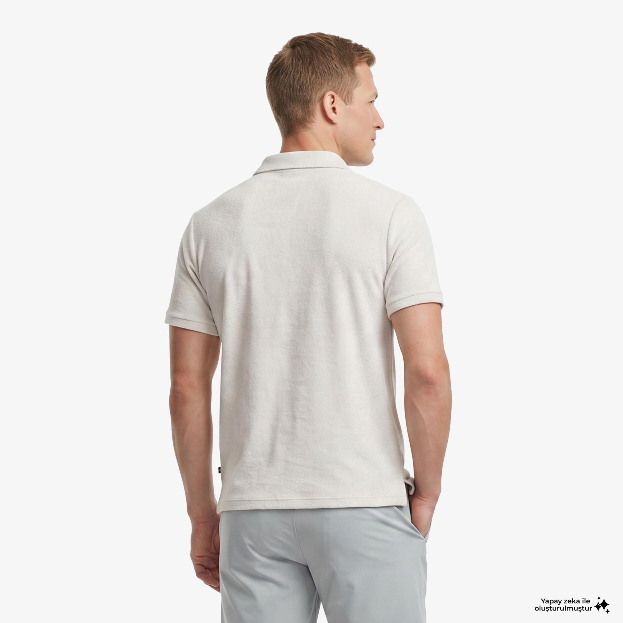 Nautica Erkek Gri Regular Fit Havlu Polo Yaka T-Shirt