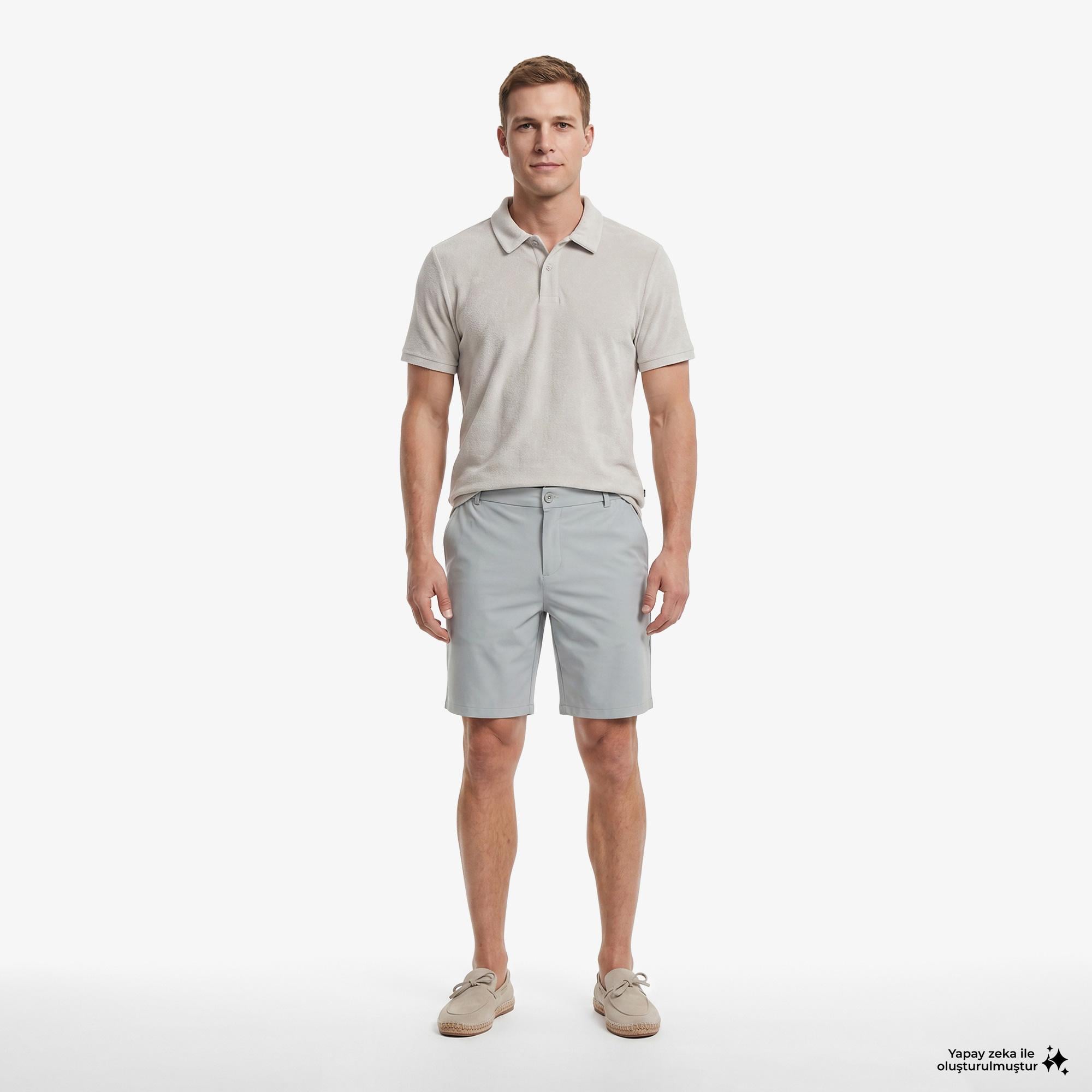 Nautica Erkek Gri Regular Fit Havlu Polo Yaka T-Shirt