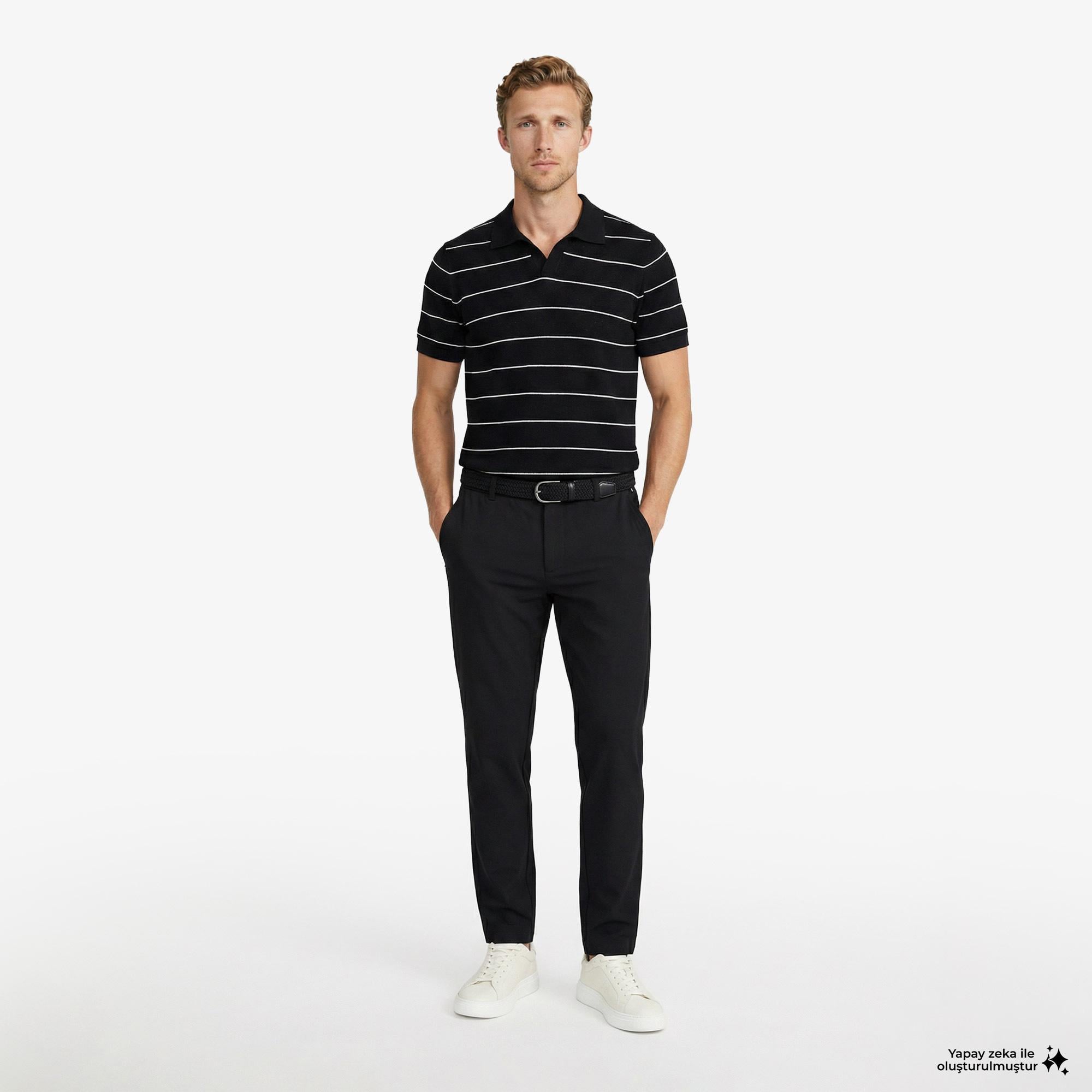 Nautica Erkek Siyah Slim Fit Su İtici Pantolon