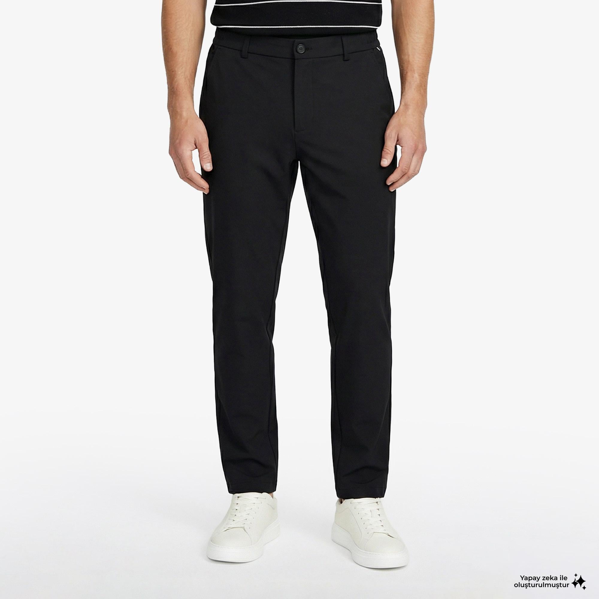 Nautica Erkek Siyah Slim Fit Su İtici Pantolon