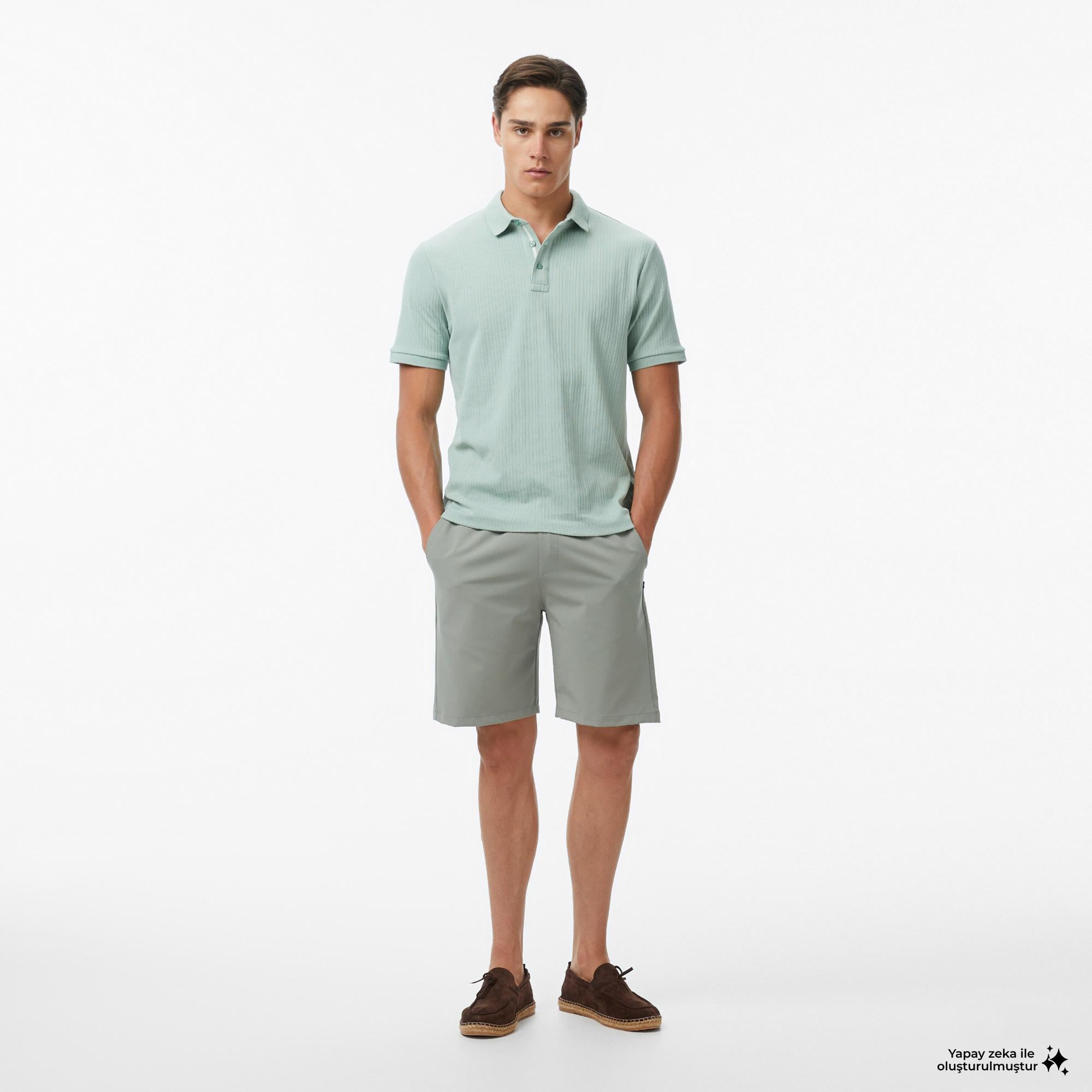 Nautica Erkek Yeşil Regular Fit Su İtici Şort