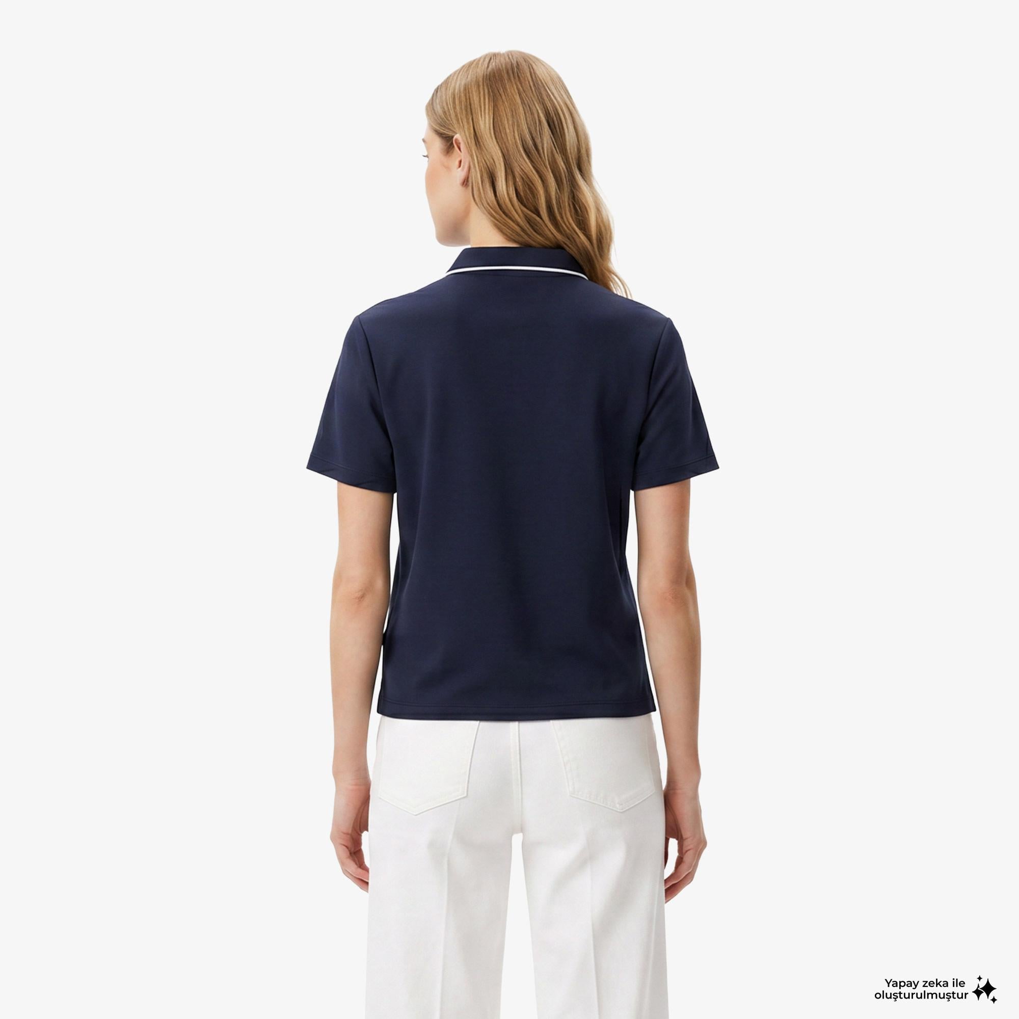 Nautica Kadın Lacivert Regular Fit Polo Yaka T-Shirt