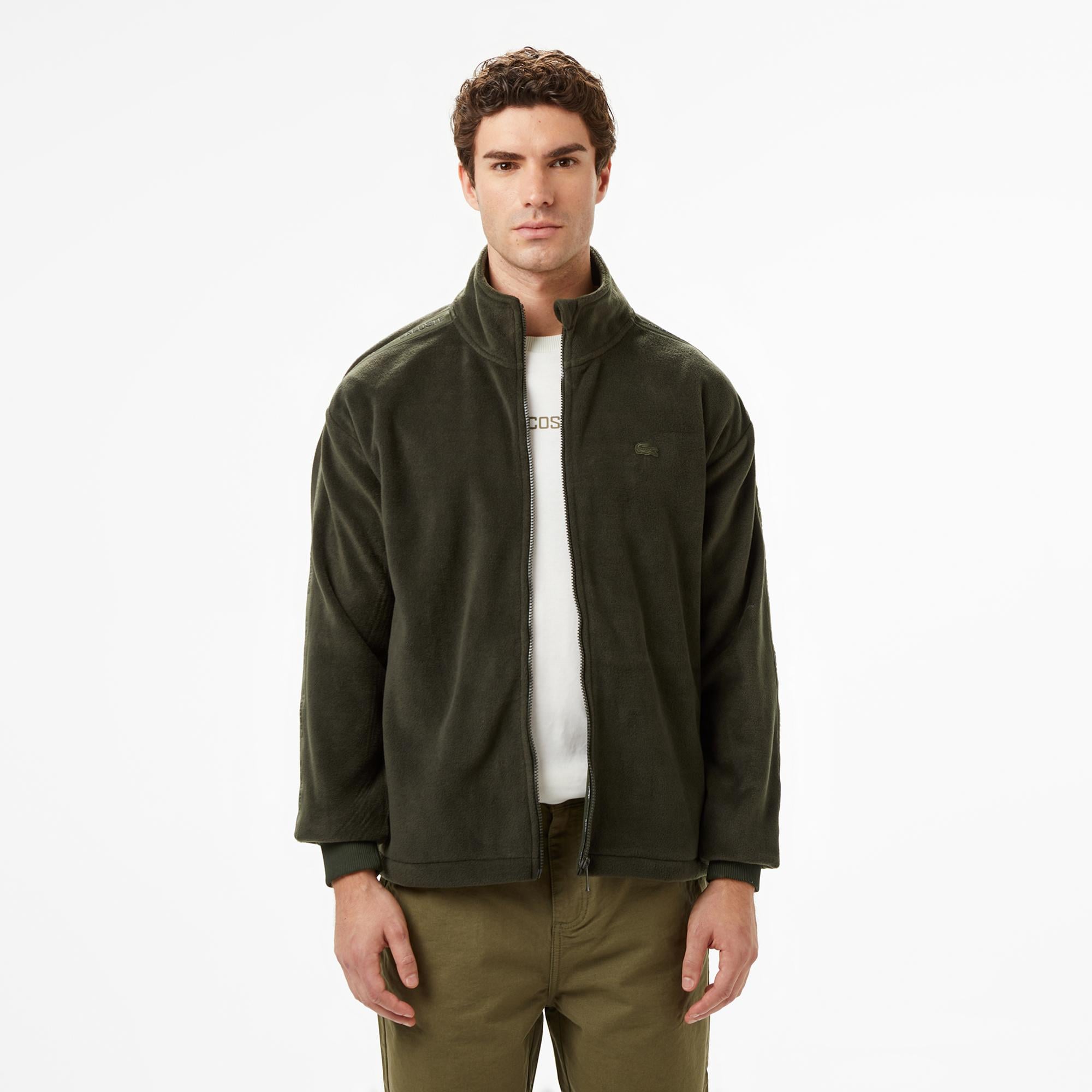 Erkek Relaxed Fit Kapüşonlu Koyu Yeşil Sweatshirt