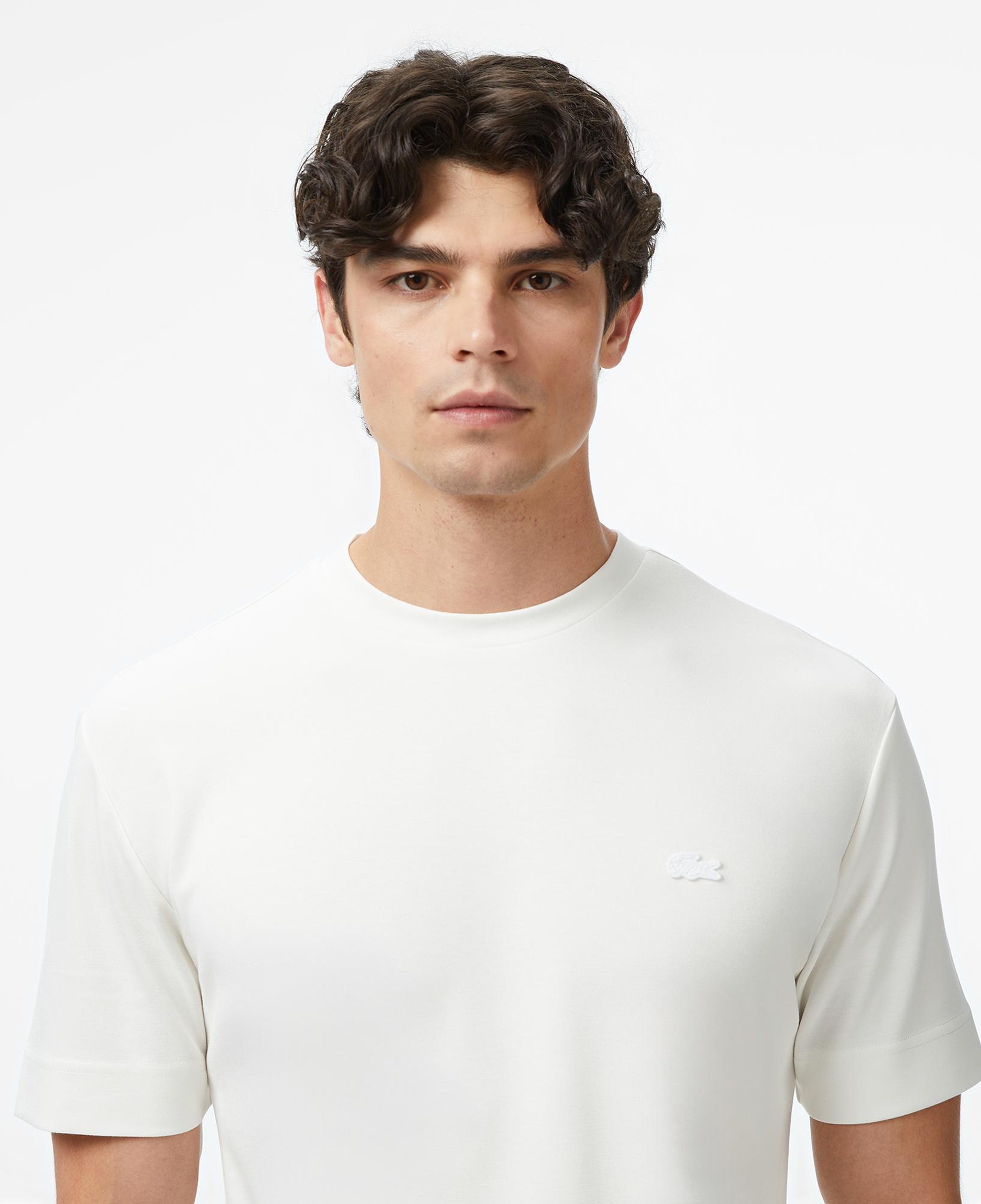 Erkek Oversize Fit Bisiklet Yaka Beyaz T-Shirt