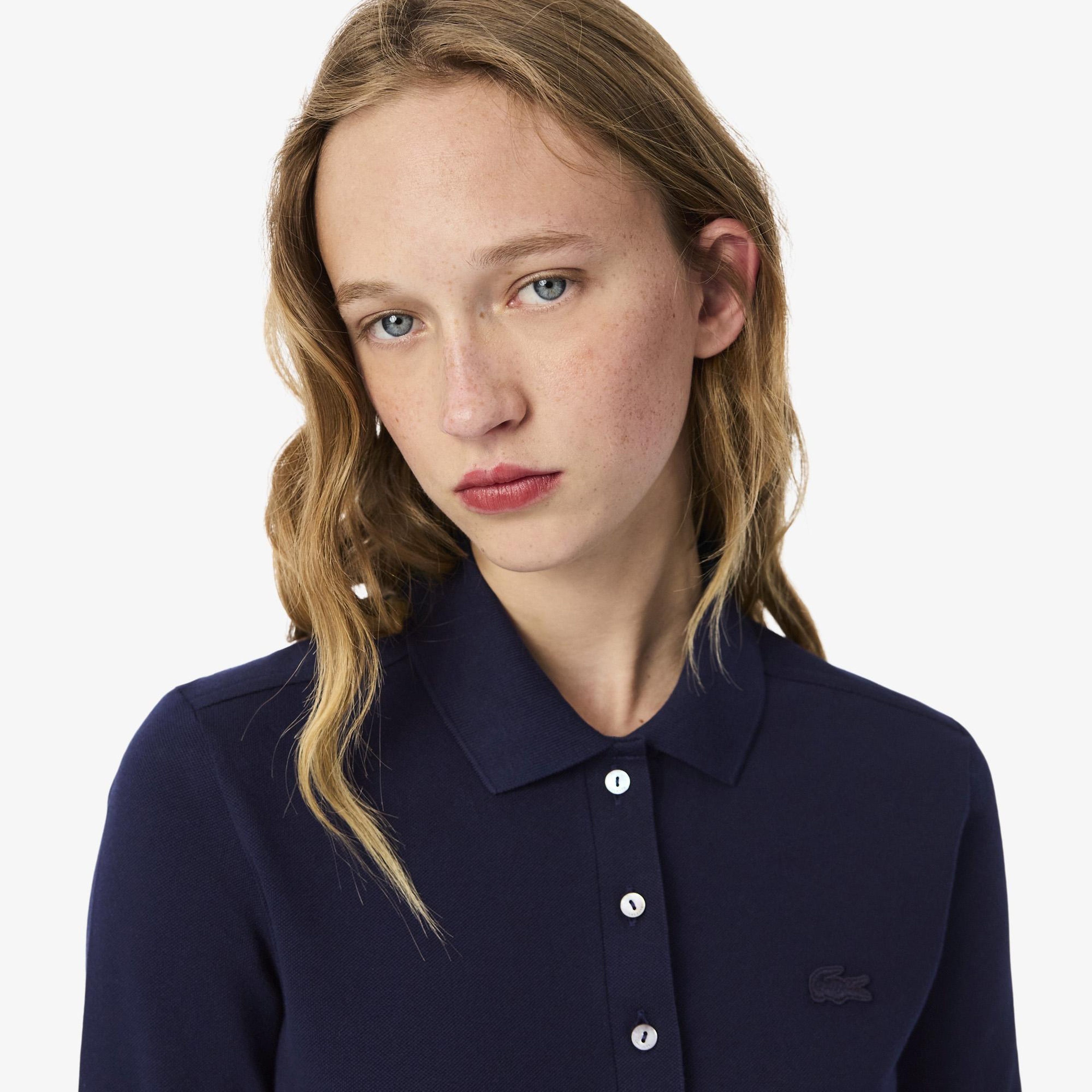 L.12.D Kadın Regular Fit Uzun Kollu Lacivert Polo