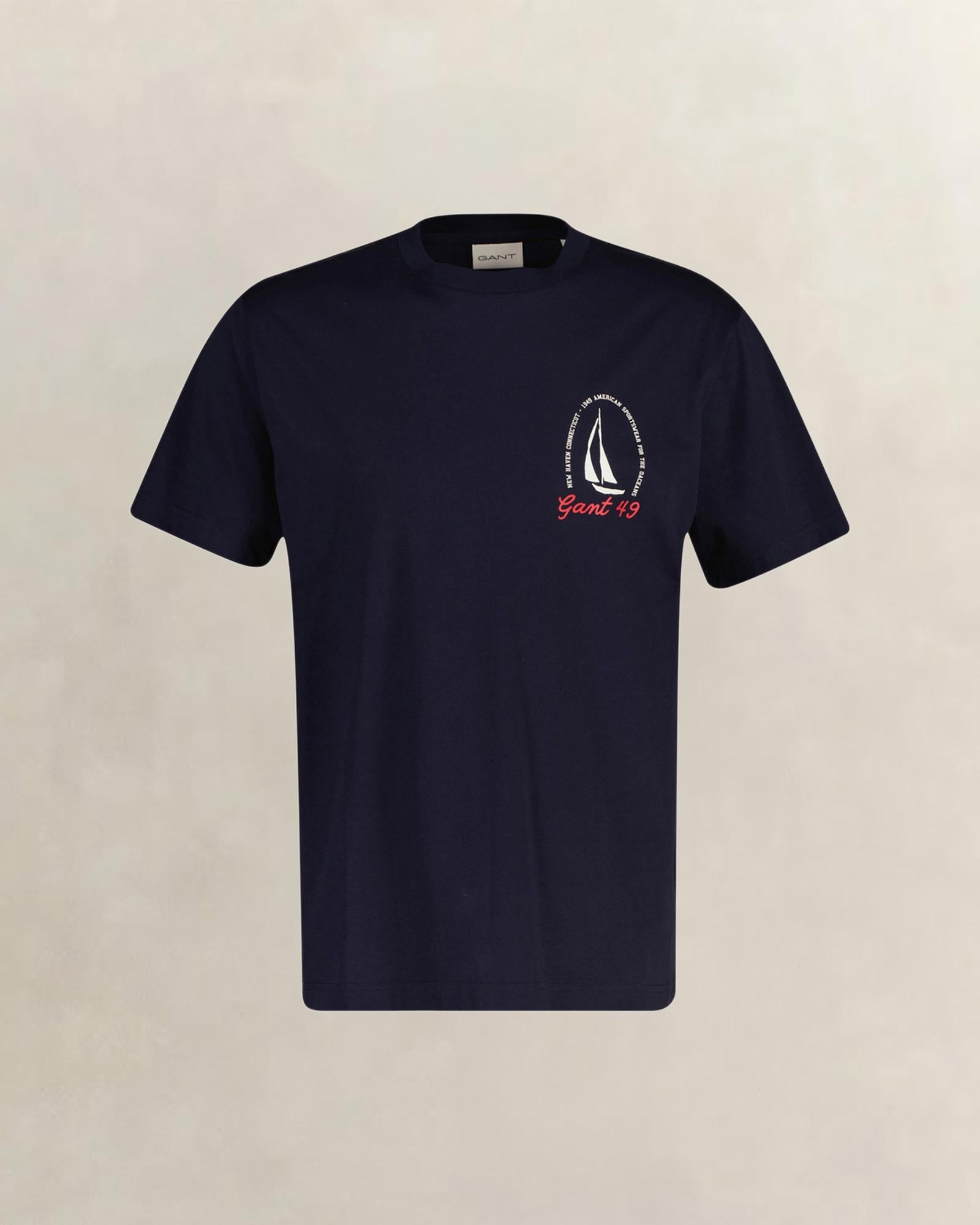 GANT Erkek Lacivert Kısa Kollu T-Shirt