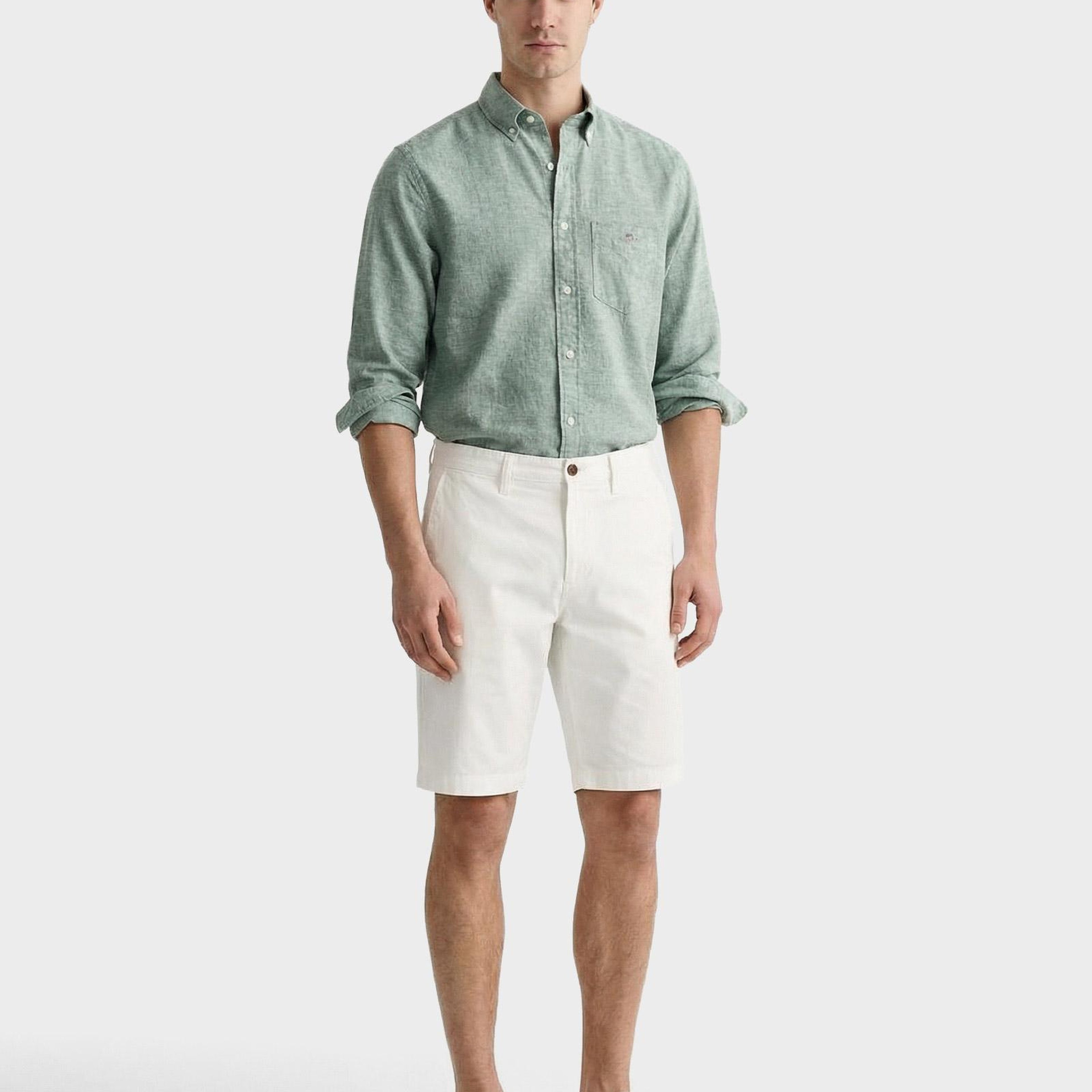 GANT Erkek Beyaz Relaxed Fit Chino Şort