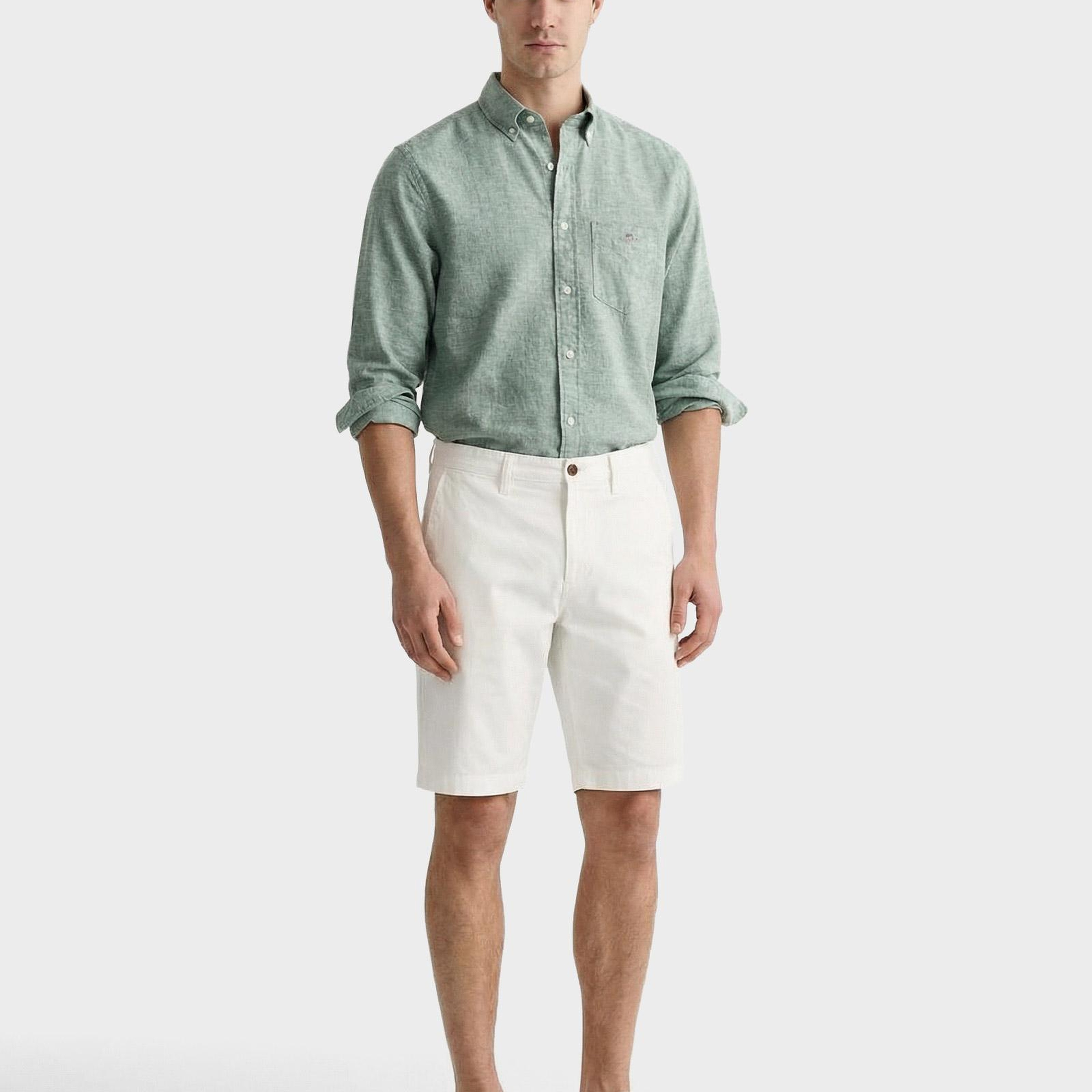 GANT Erkek Beyaz Relaxed Fit Chino Şort