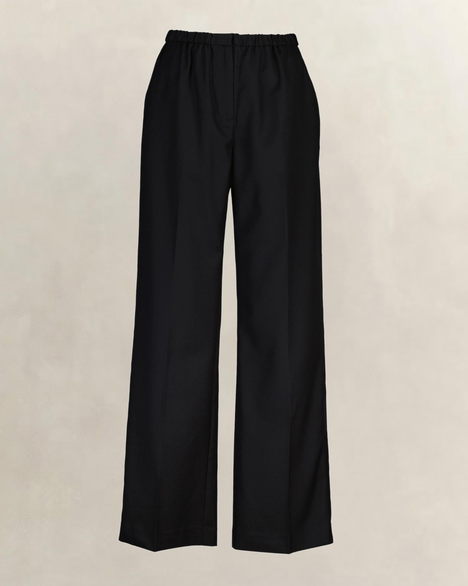 GANT Kadın Siyah Relaxed Fit Yün Pantolon