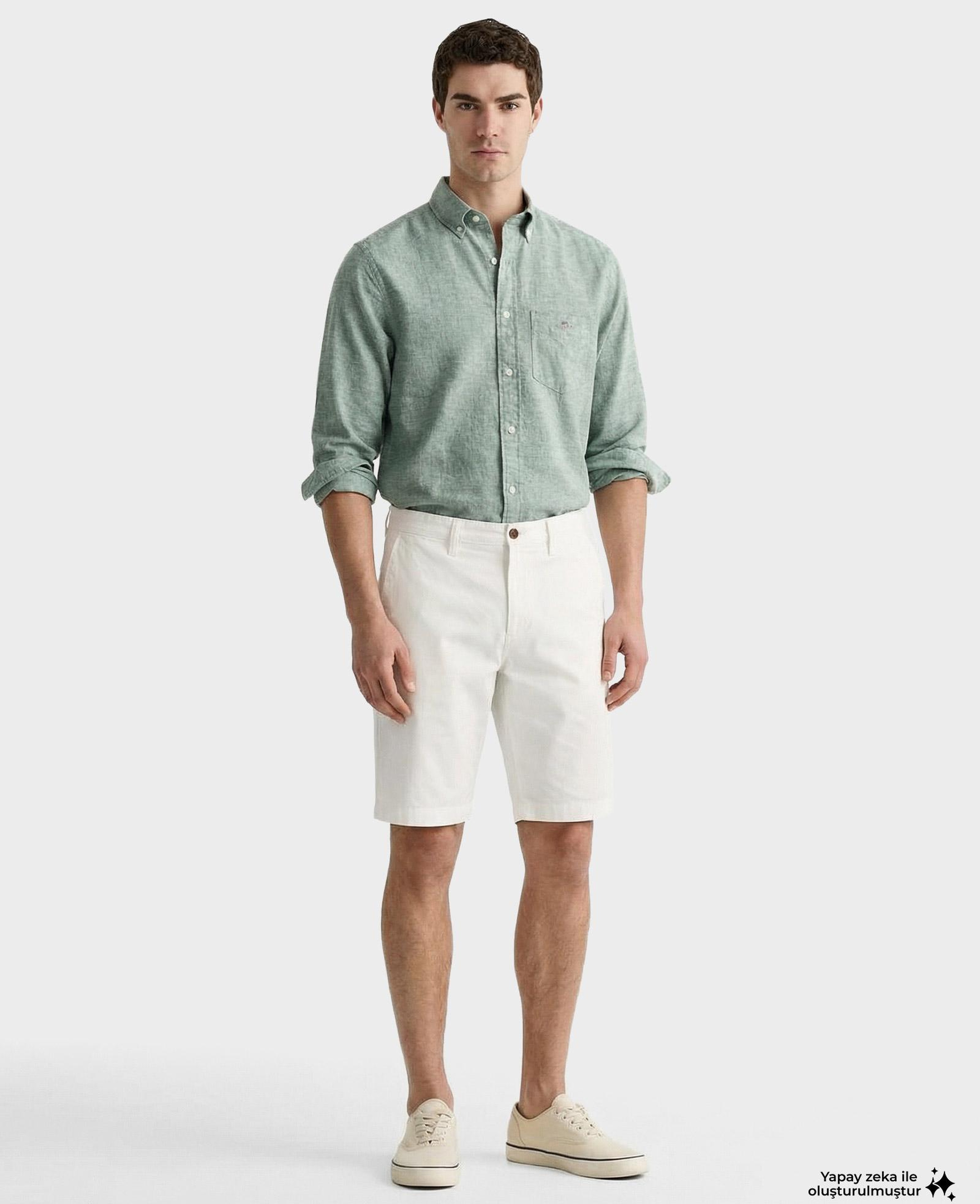 GANT Erkek Beyaz Relaxed Fit Chino Şort