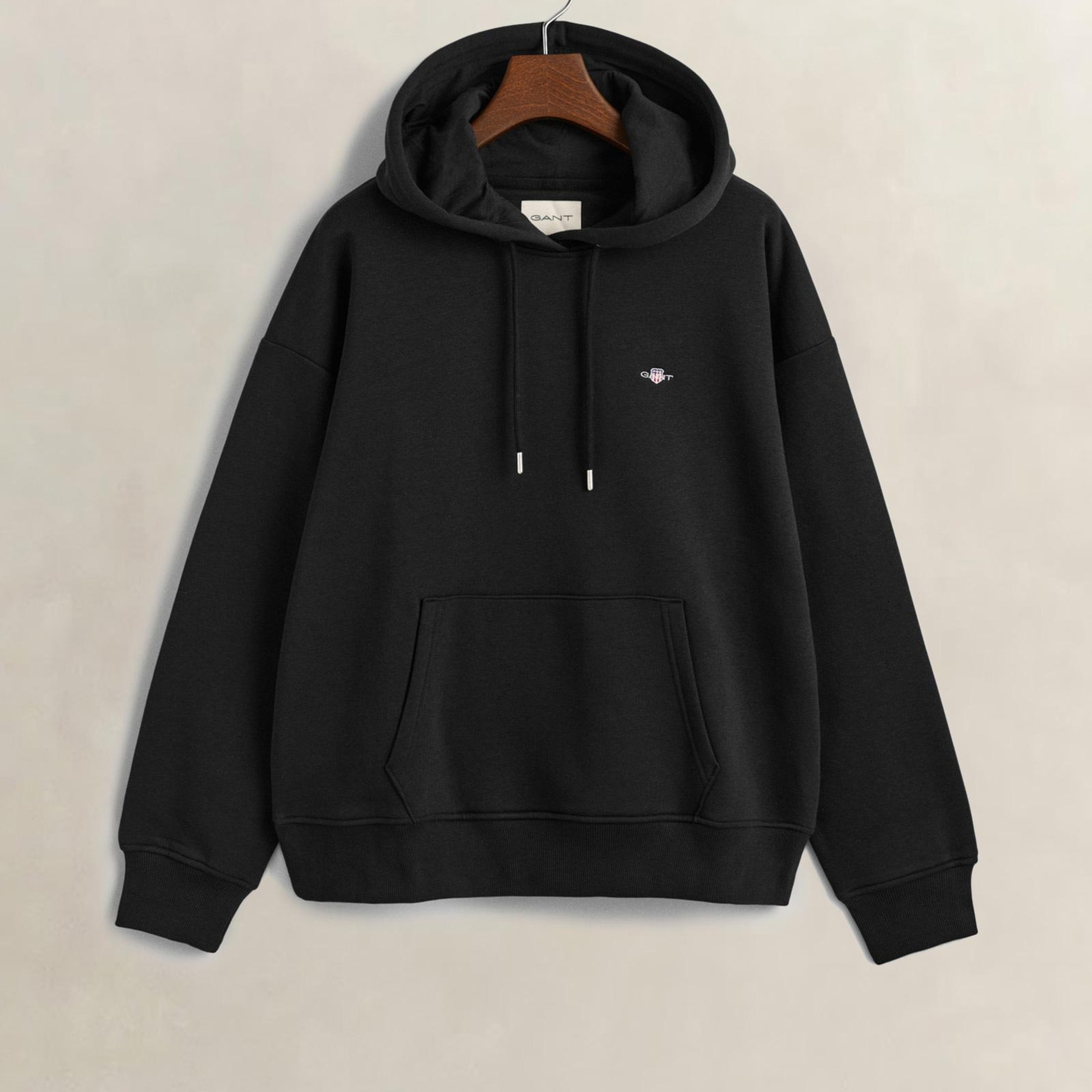 GANT Kadın Siyah Relaxed Fit Kapüşonlu Sweatshirt