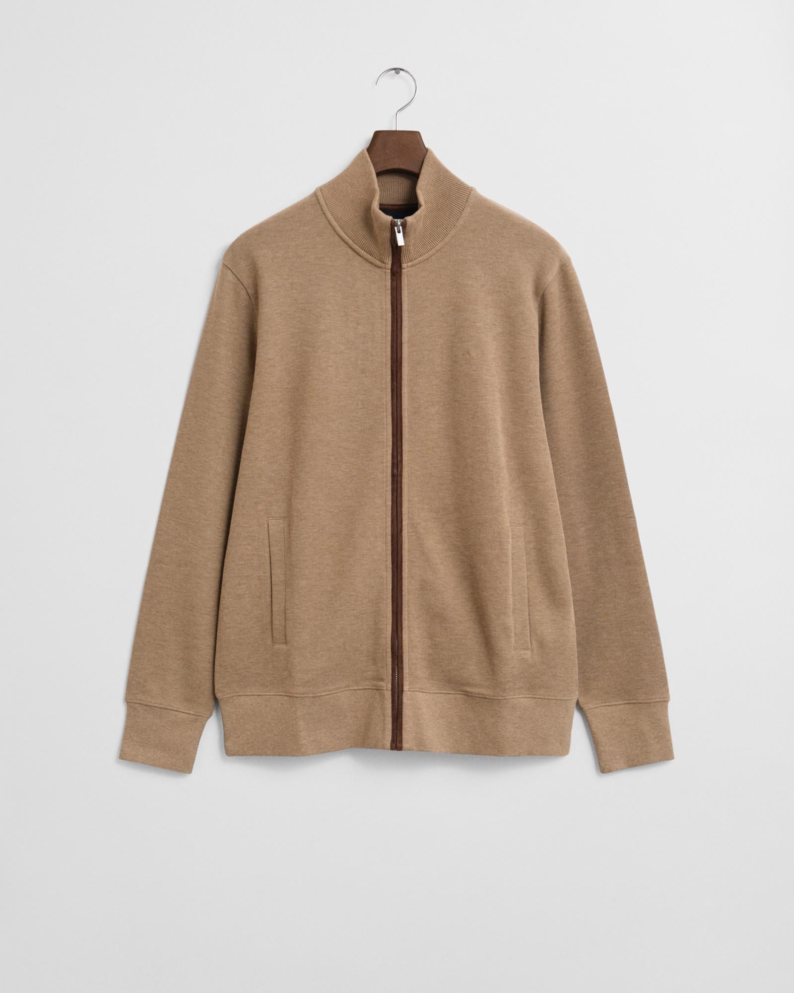 GANT Erkek Bej Regular Fit Fermuarlı Hırka