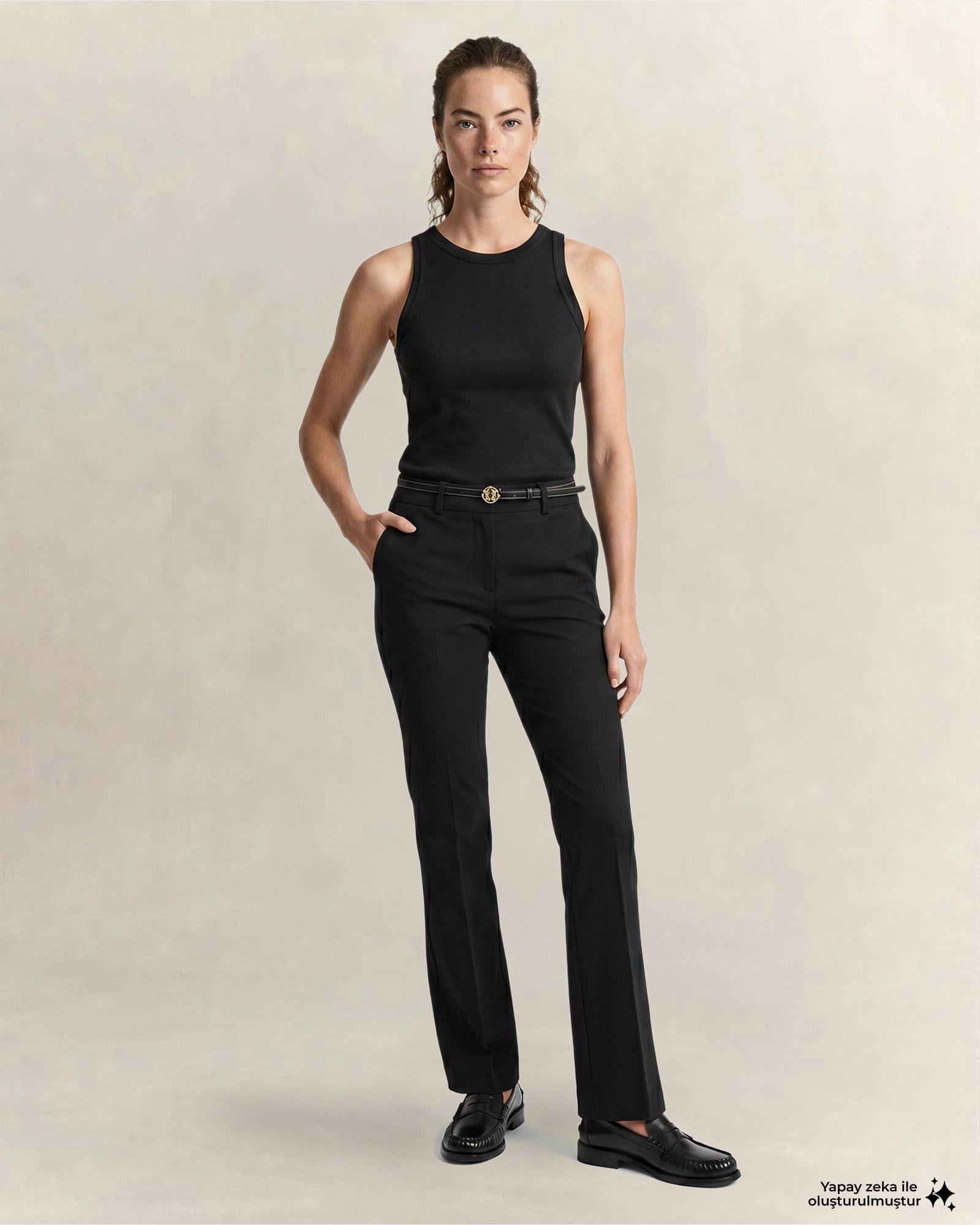 GANT Kadın Siyah Slim Fit Pantolon