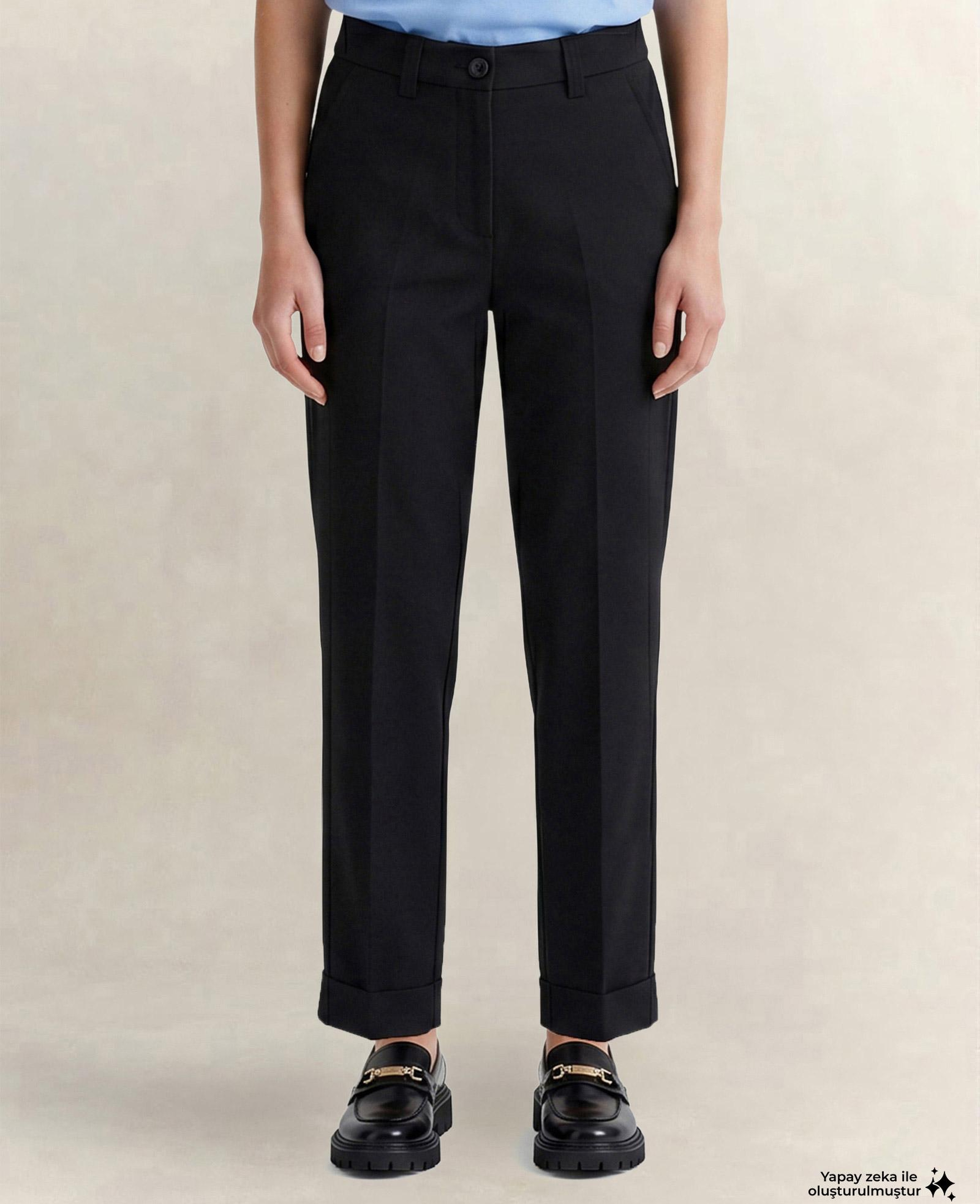 GANT Kadın Siyah Regular Fit Pantolon