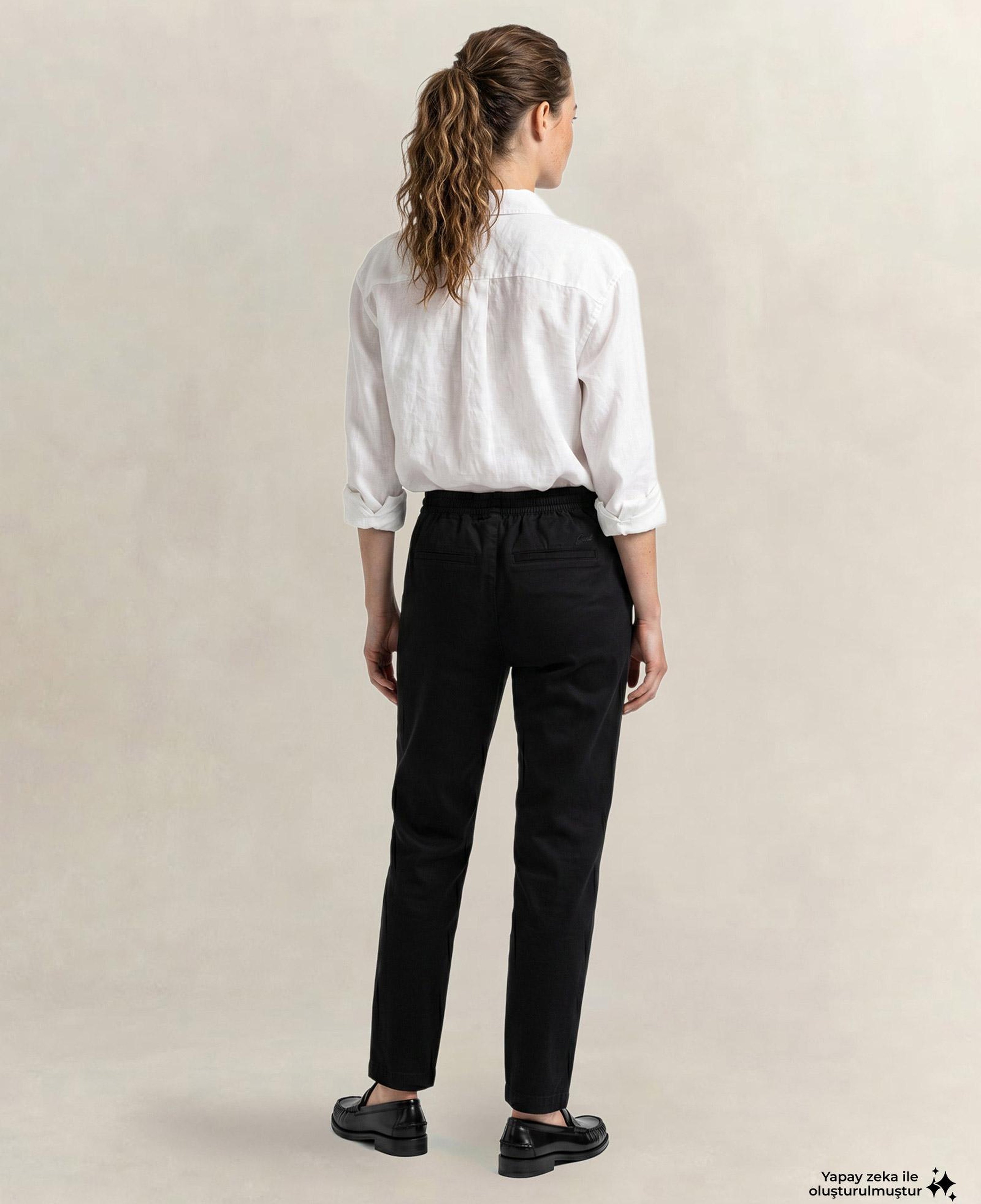 GANT Kadın Siyah Regular Fit Jogger Pantolon