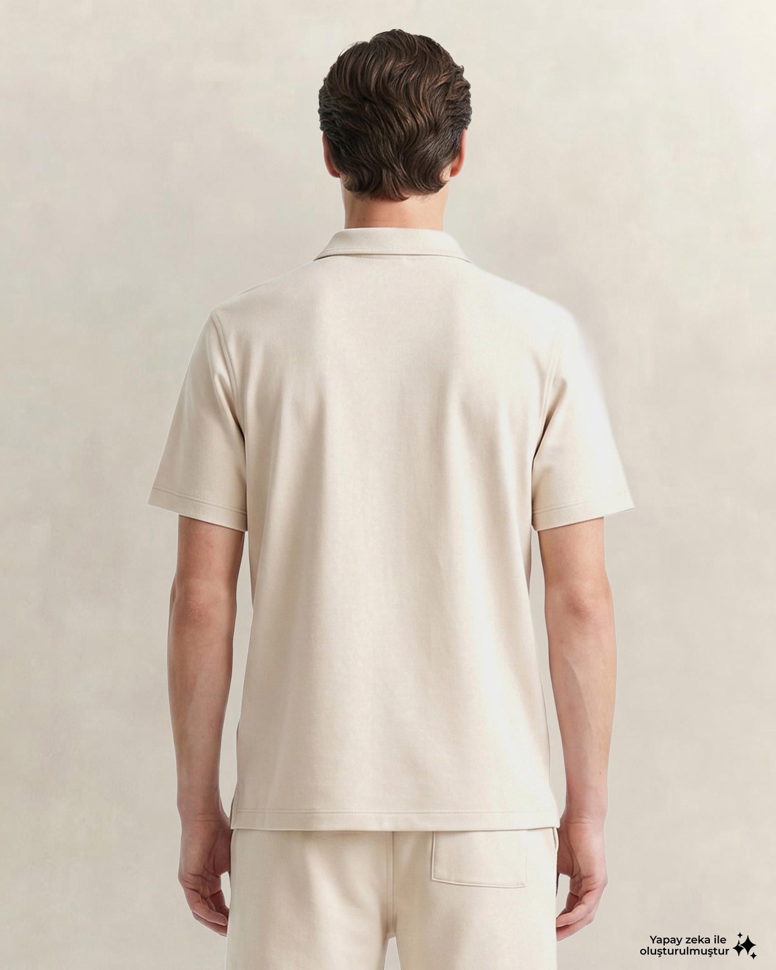 GANT Erkek Bej Relaxed Fit Polo Yaka T-Shirt