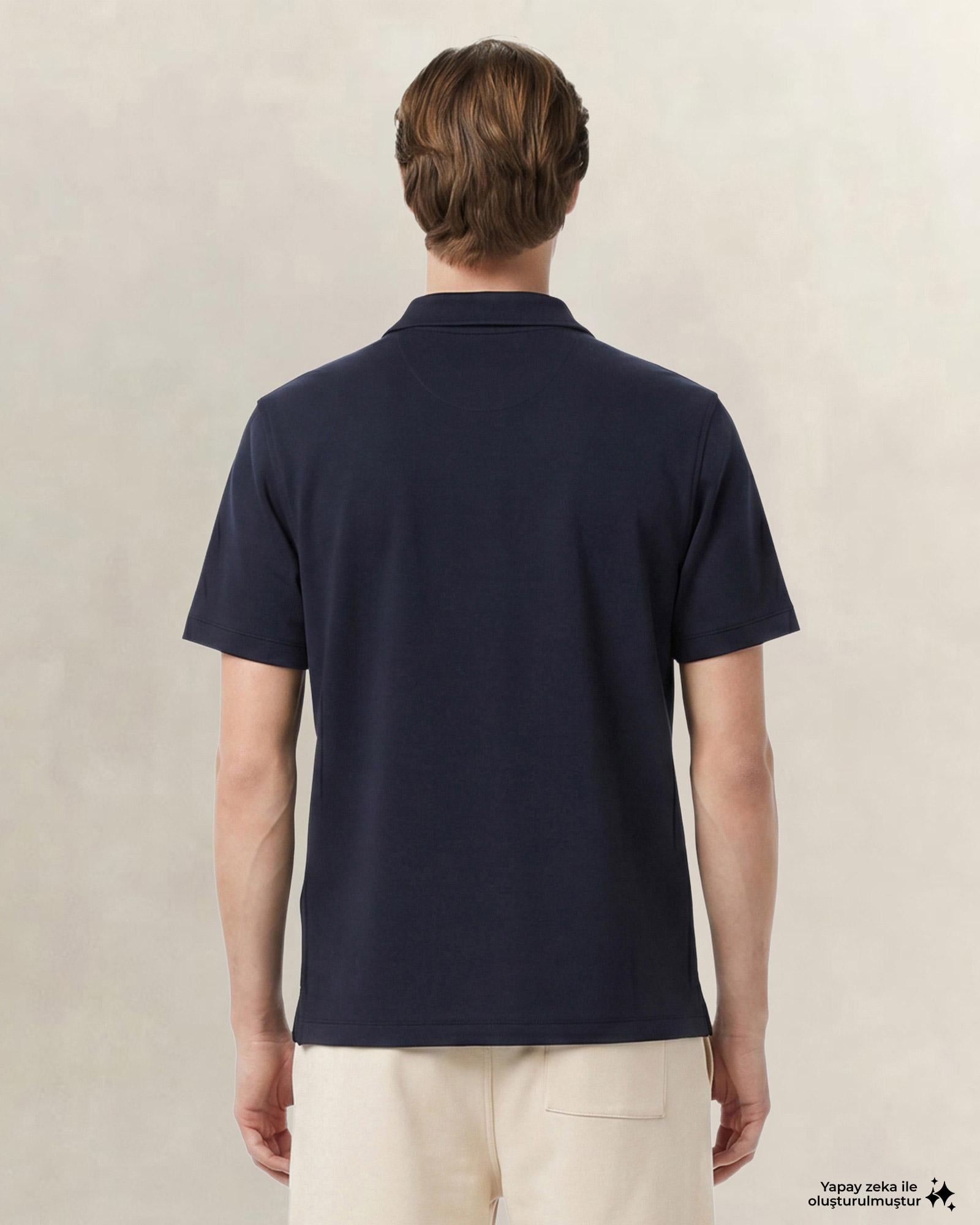 GANT Erkek Lacivert Relaxed Fit Polo Yaka T-Shirt