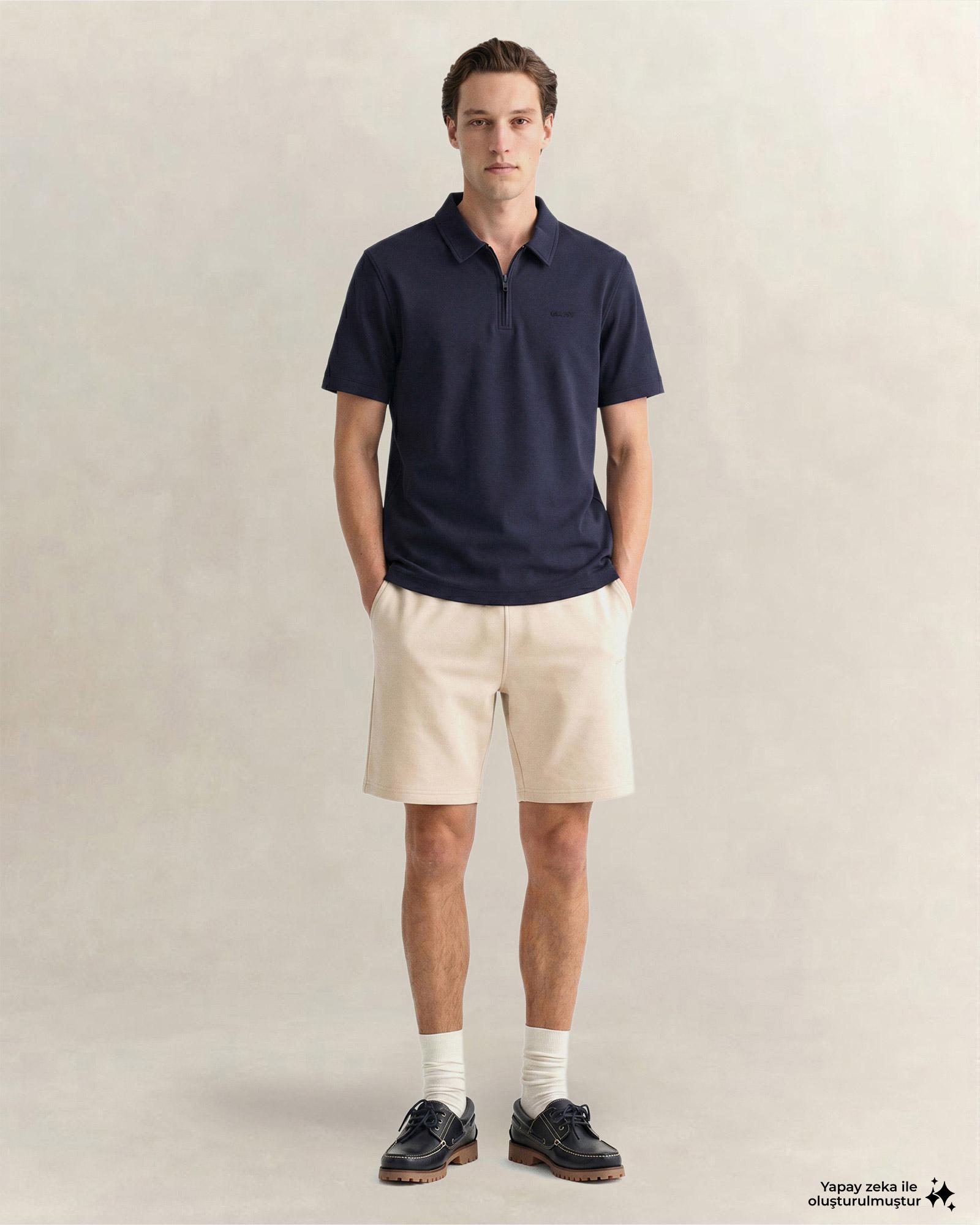 GANT Erkek Lacivert Relaxed Fit Polo Yaka T-Shirt