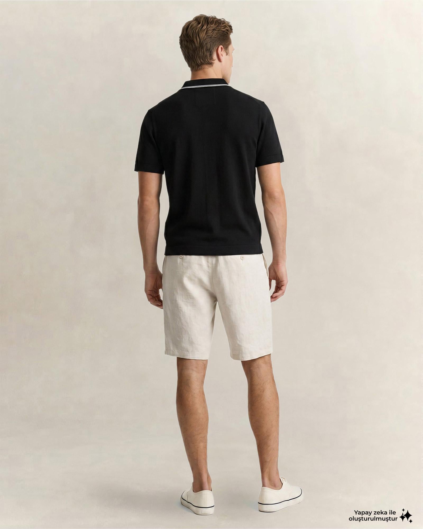 GANT Erkek Siyah Regular Fit Kısa Kollu Resort Yaka Gömlek