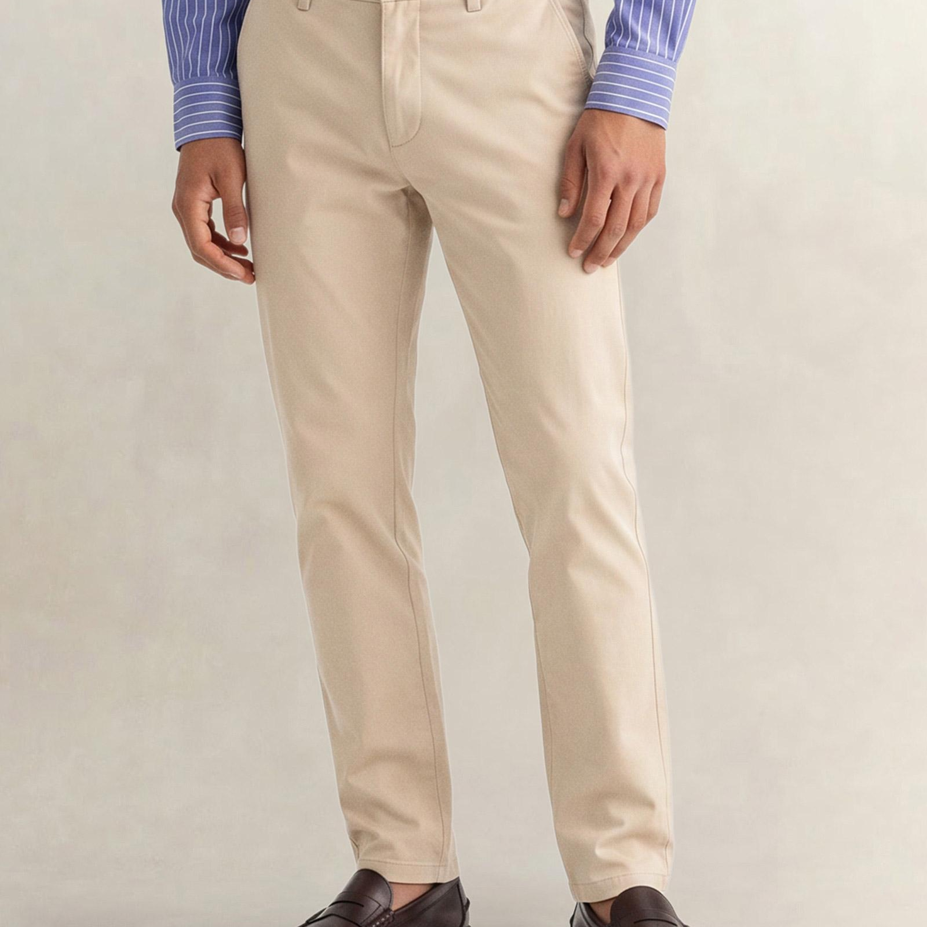 GANT Erkek Krem Slim Fit Pantolon
