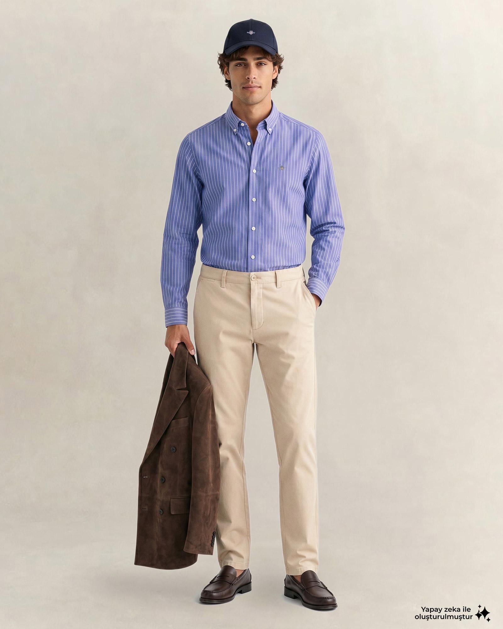 GANT Erkek Krem Slim Fit Pantolon