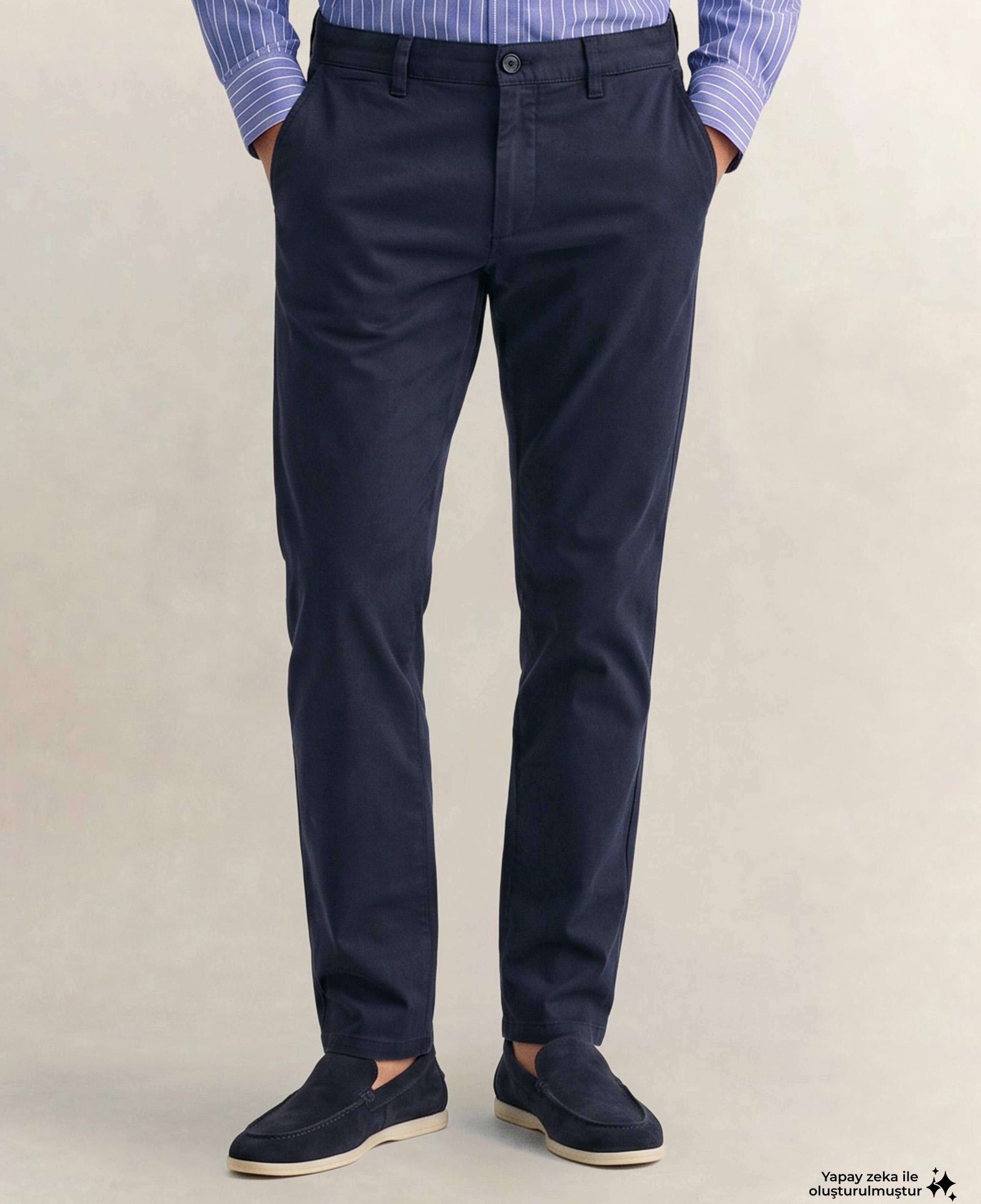 GANT Erkek Lacivert Slim Fit Pantolon